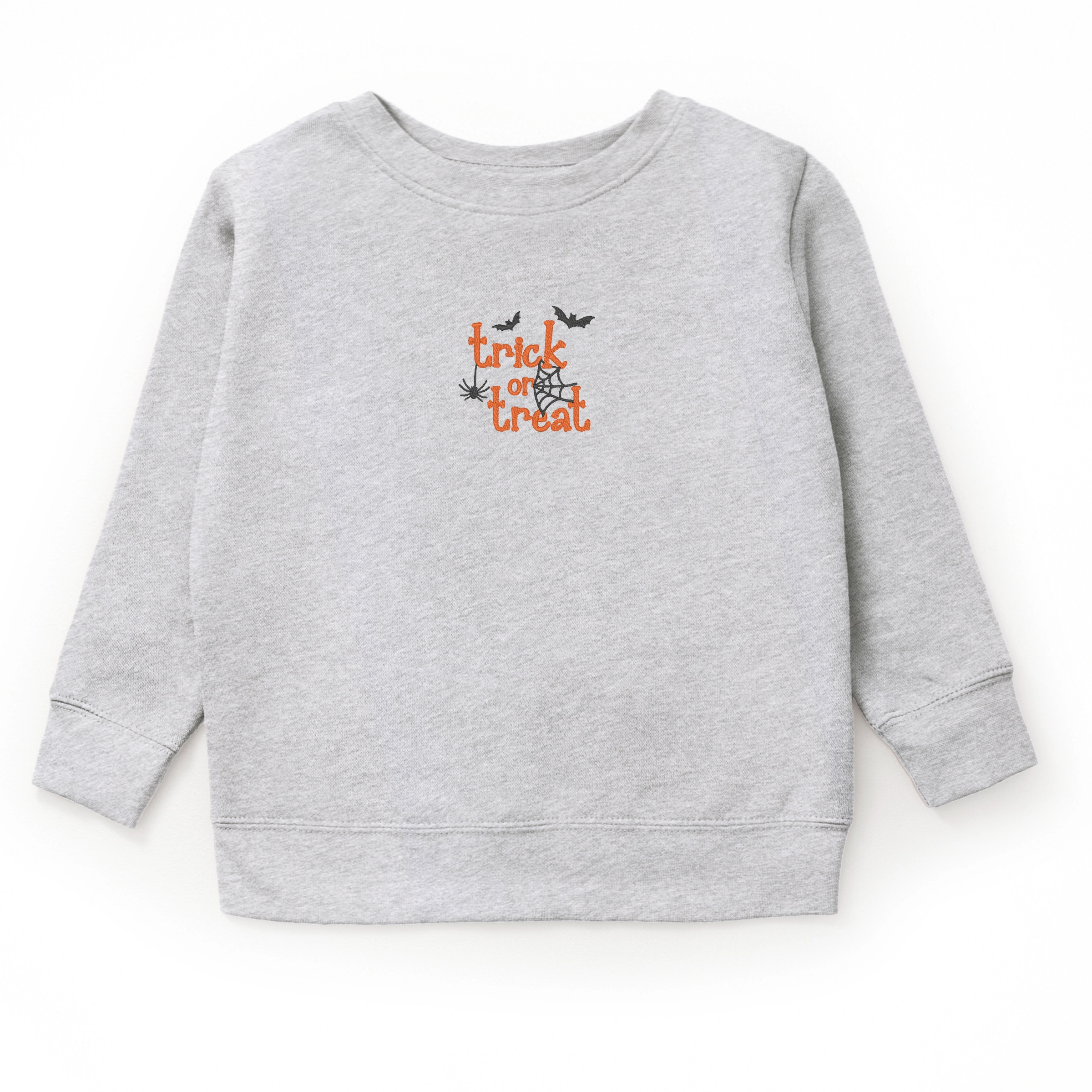 The Juniper Shop - Youth Graphic Sweatshirt Embroidered Spiderweb Trick or Treat