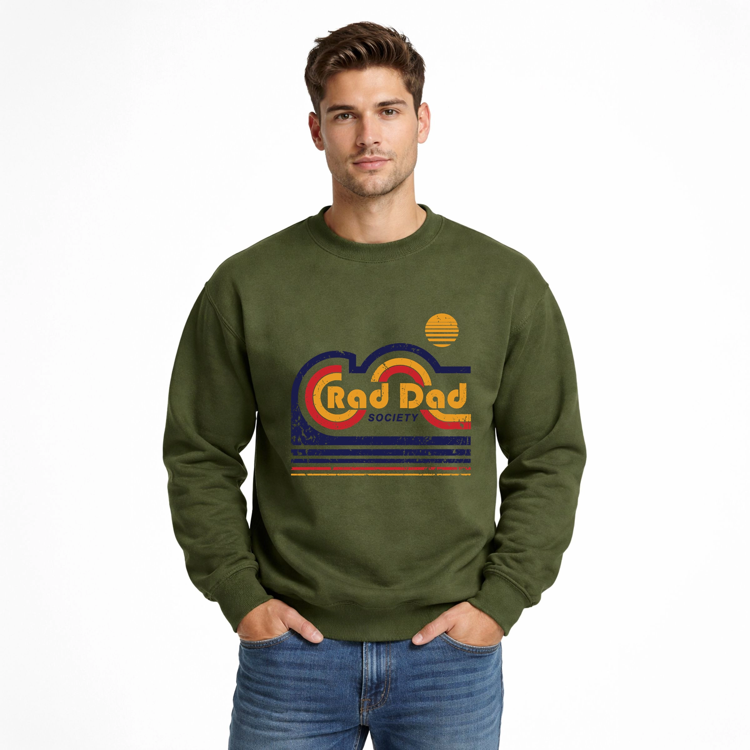Simply Sage Market - Men's Graphic Sweatshirt Rad Dad Society Retro