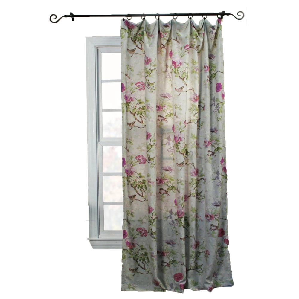 Balmoral Floral Print Tailored Panel Curtain 48-Inch-by-Inch