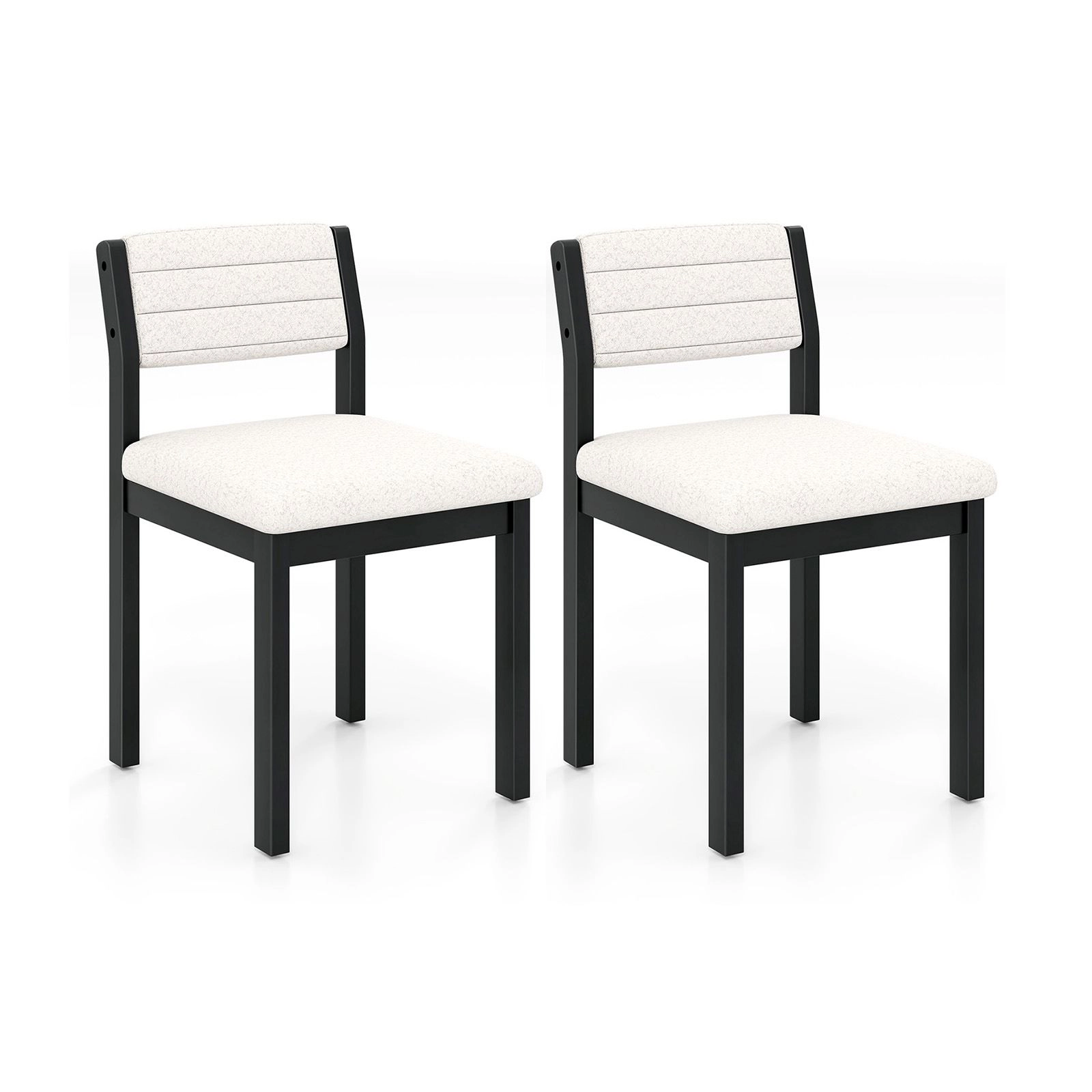 SlickBlue Set of 2 Modern Dining Chairs, Faux Sherpa Upholstery, Wood Frame