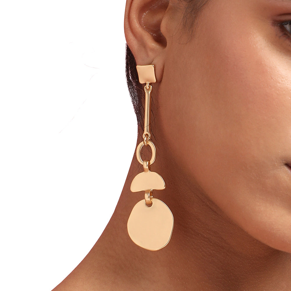 SOHI Women's Dented Relic Drop Earrings