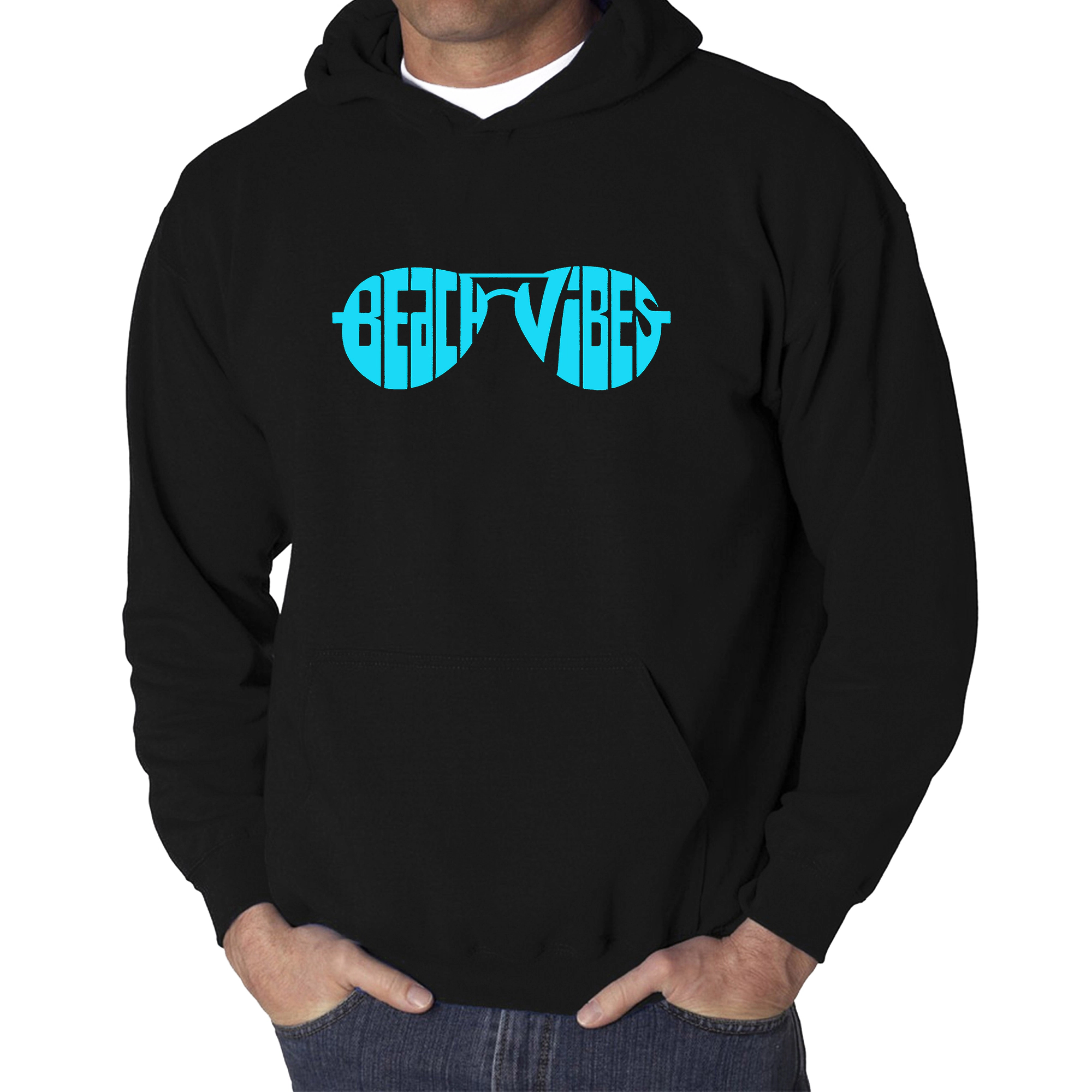 LA Pop Art Beach Vibes - Men's Word Hooded Sweatshirt