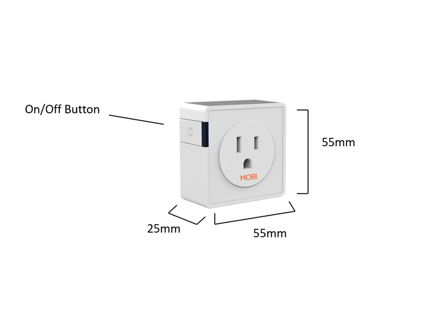 MOBI Smart Wi-Fi 15-AMP AC Power Plug App Control - No Hub Required
