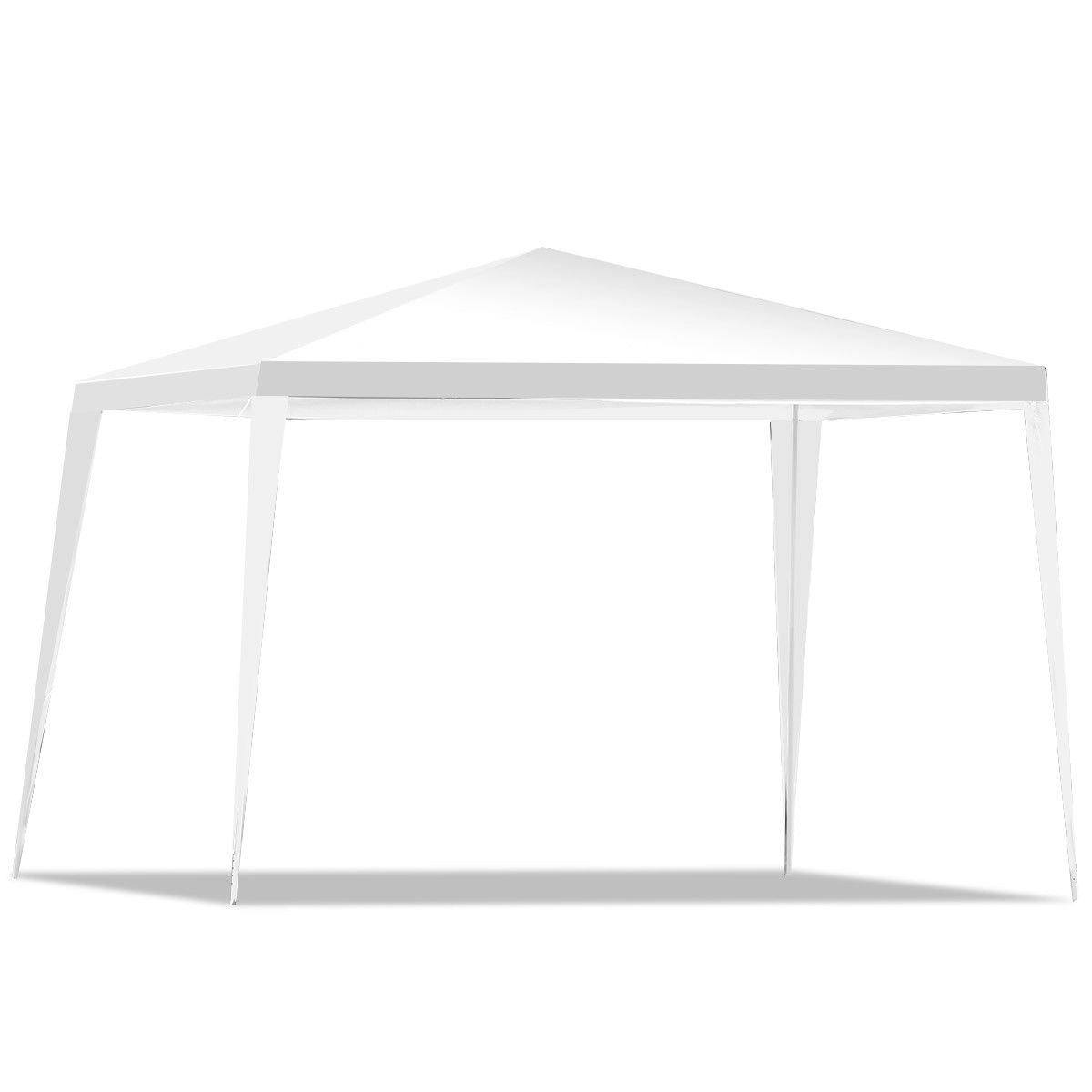 SUGIFT White Outdoor Wedding Party Canopy Tent with Steel Frame Ropes and Stakes 10-ft W 10-ft D 8.5-ft H