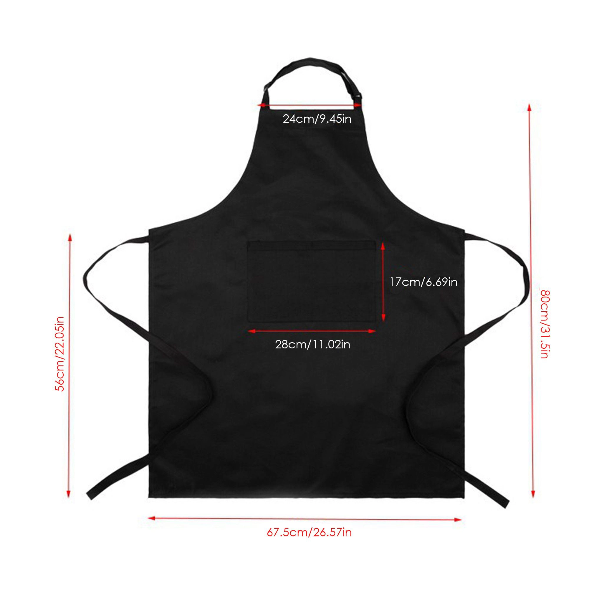 Alilang Unisex Adjustable Neck Kitchen Apron with Front Pocket Lightweight Waterproof Cooking Apron for Baking H