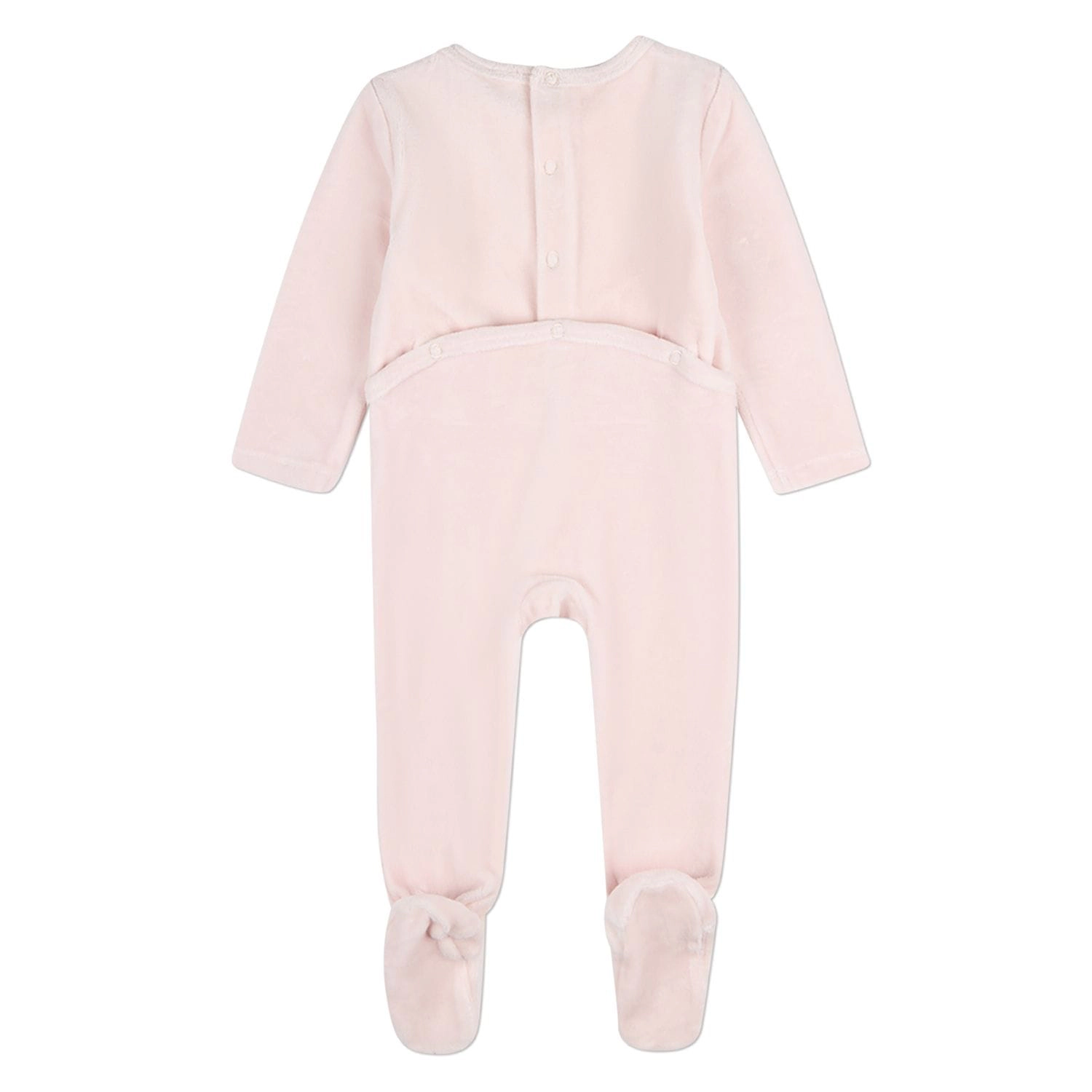 MeMoi Baby "Bunny Meets Chick" Plush Embossed Cotton-Rich Velour Footie