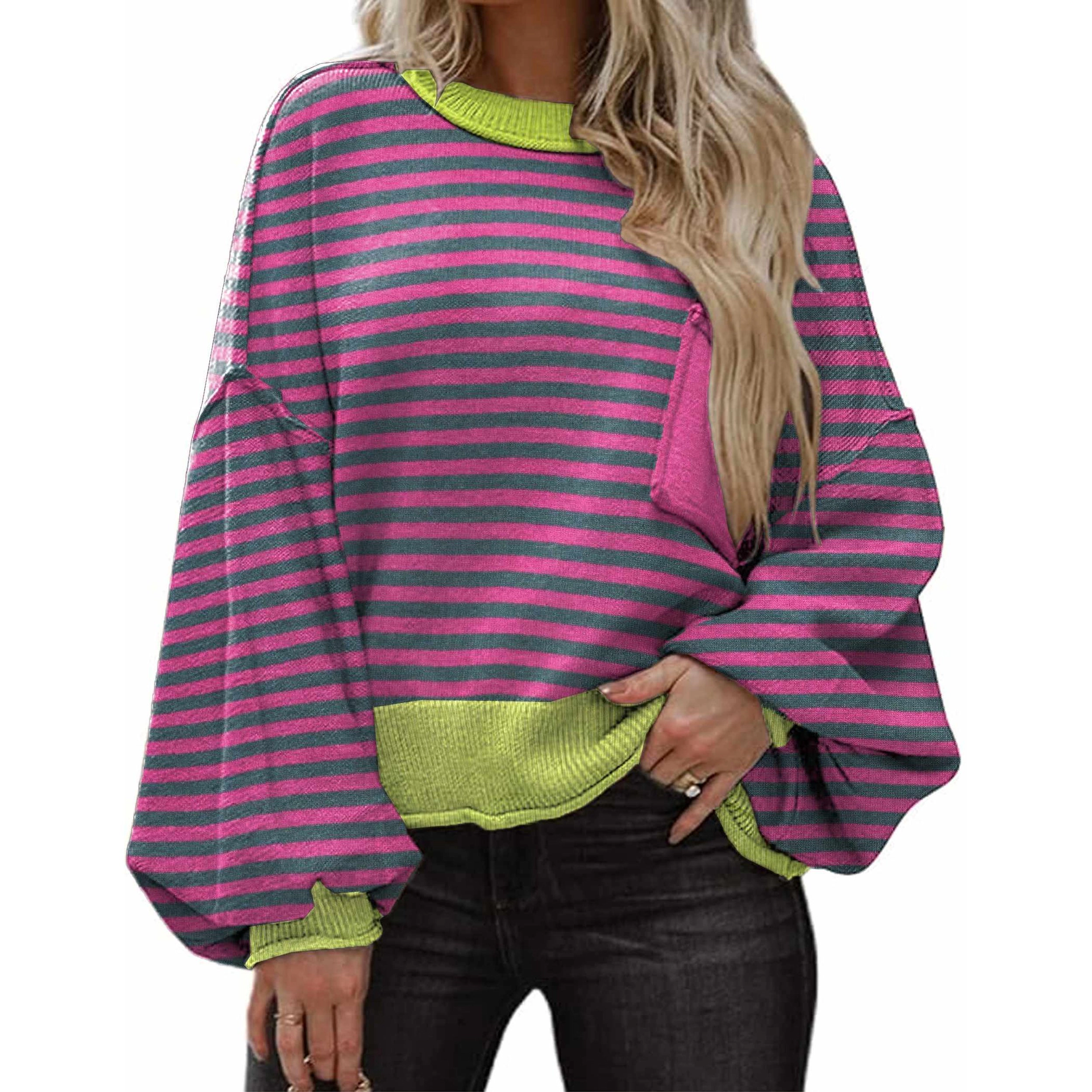 Zeagoo Women's Oversized Lantern Long Sleeve Knitted Pullover