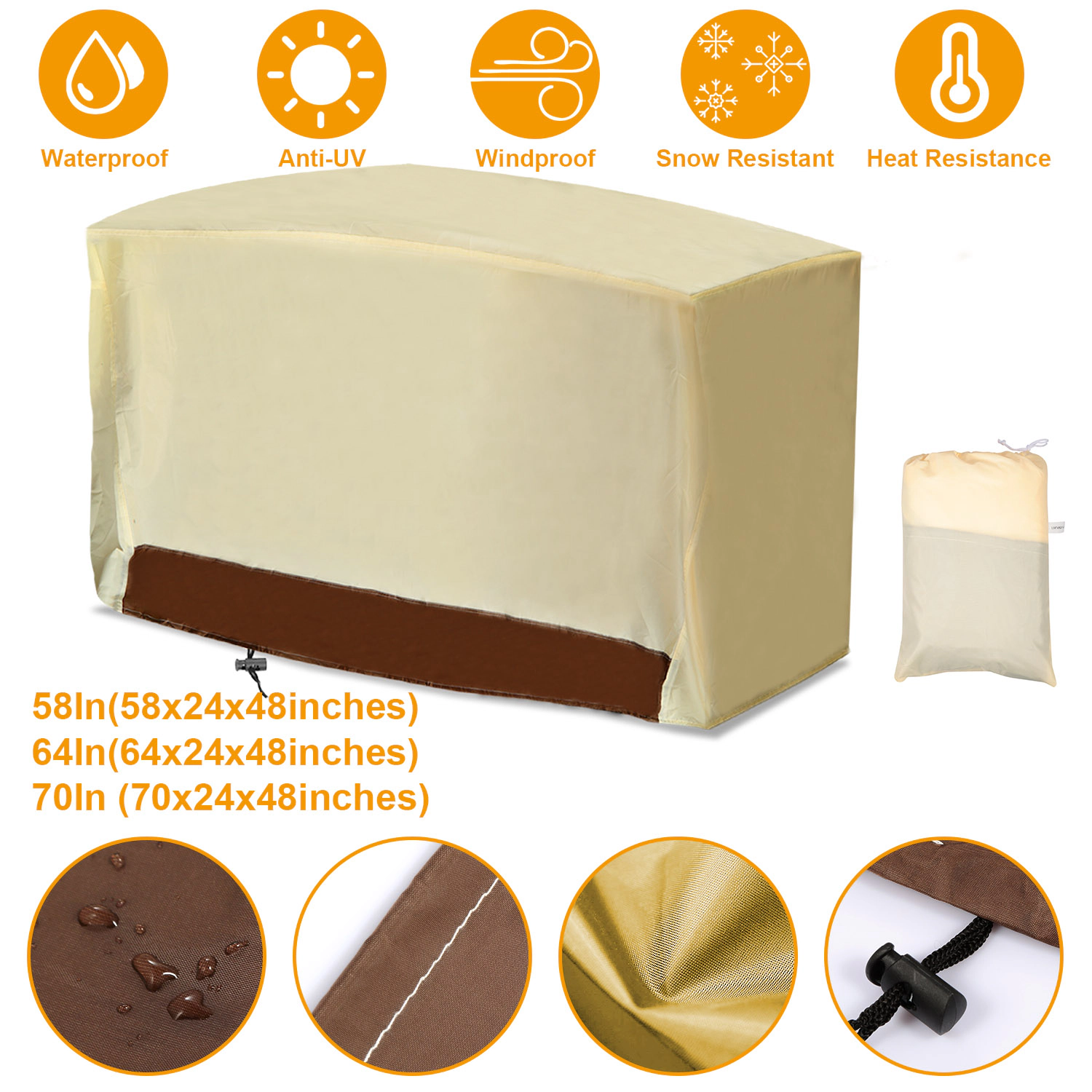 GBruno 70 In Waterproof BBQ Grill Cover