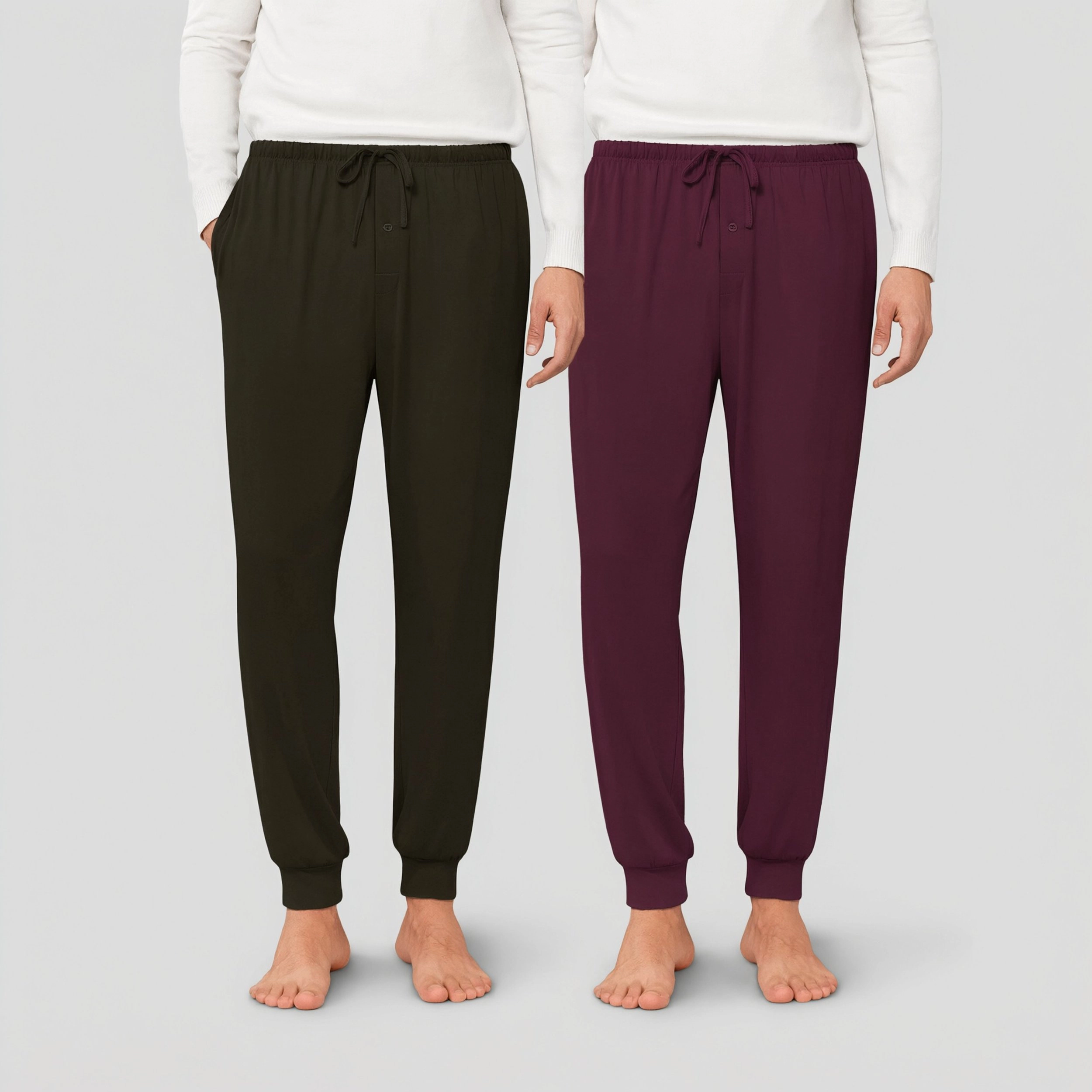 Ekouaer Men's Christmas Jogger Pajama Pants 2 Pack with Pockets