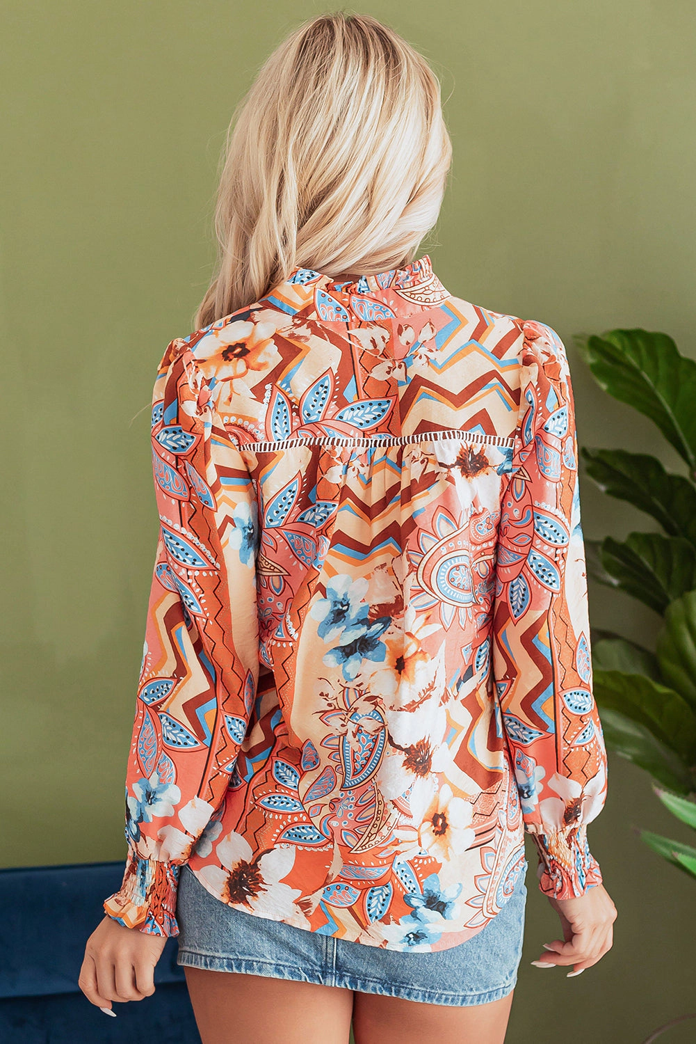 Threaded Pear Women's Leighton Floral Buttoned Loose Shirt