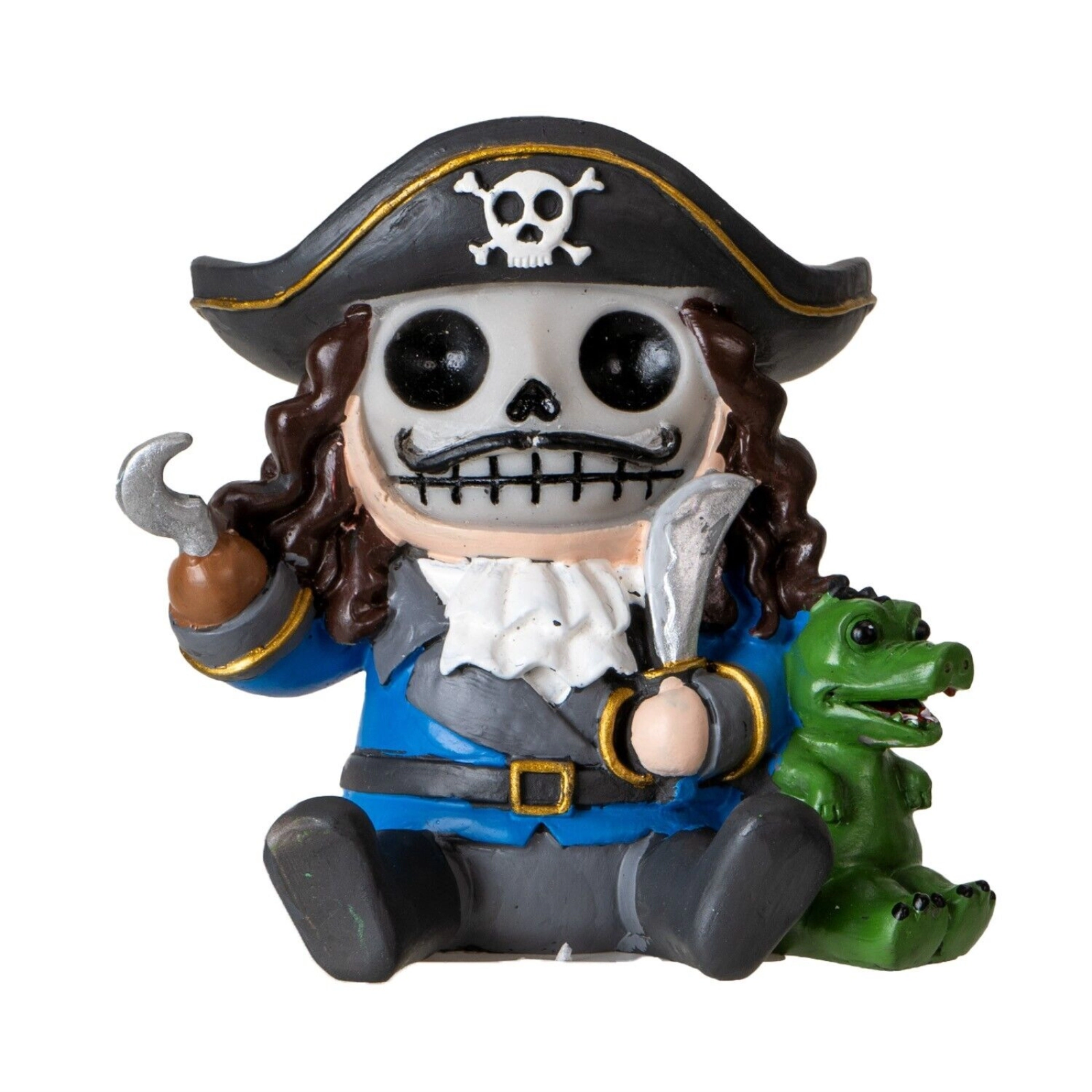 Pacific Giftware Furrybones Pirate Captain Skeleton in Costume Resin Mini Figure 3 inch
