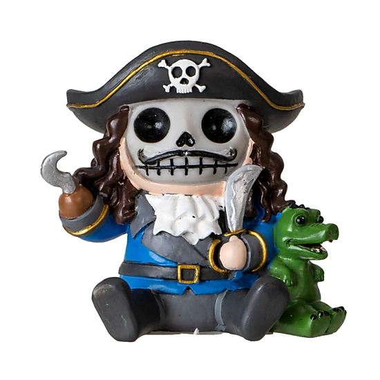 Pacific Giftware Furrybones Pirate Captain Skeleton in Costume Resin Mini Figure 3 inch