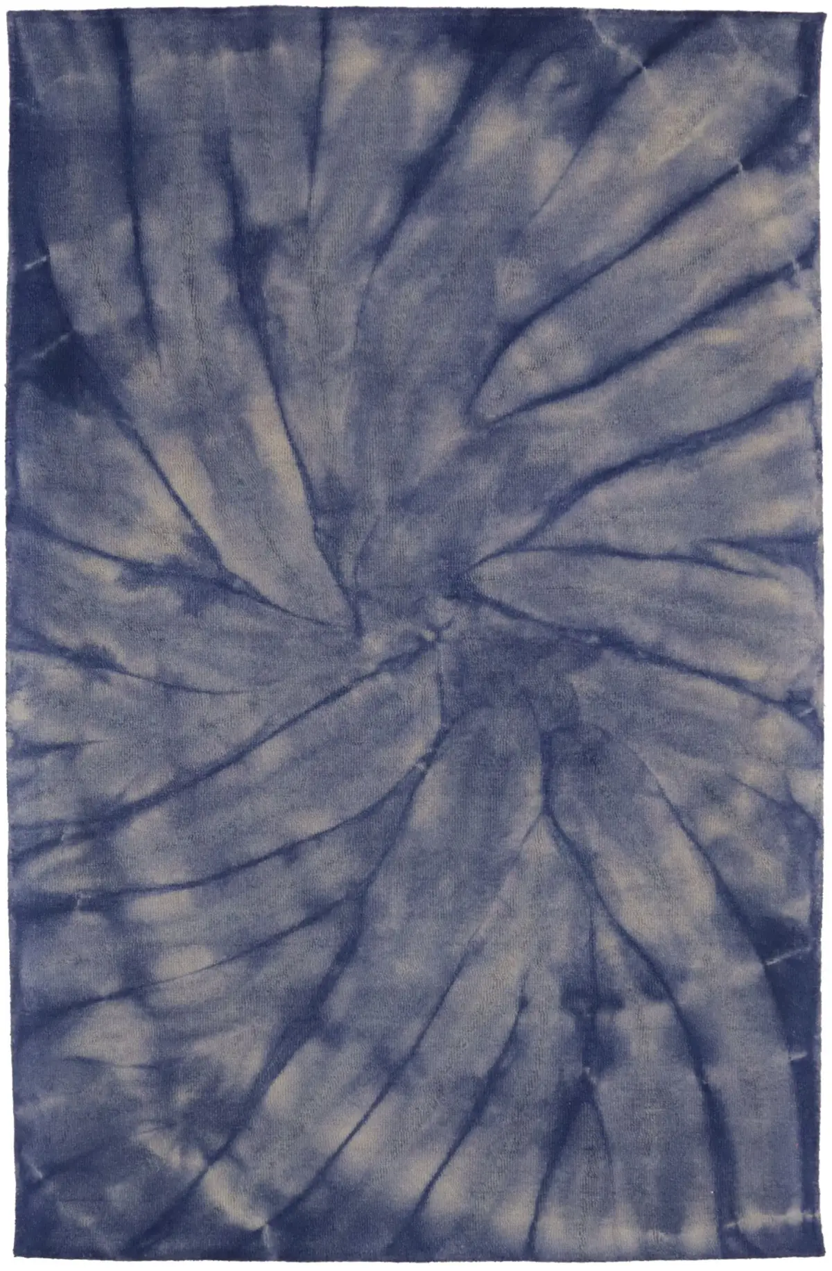 Magic Rugs 5'0 X 8'0 Purple-navy Tie-Dye Hand-Tufted Contemporary Wool Rug