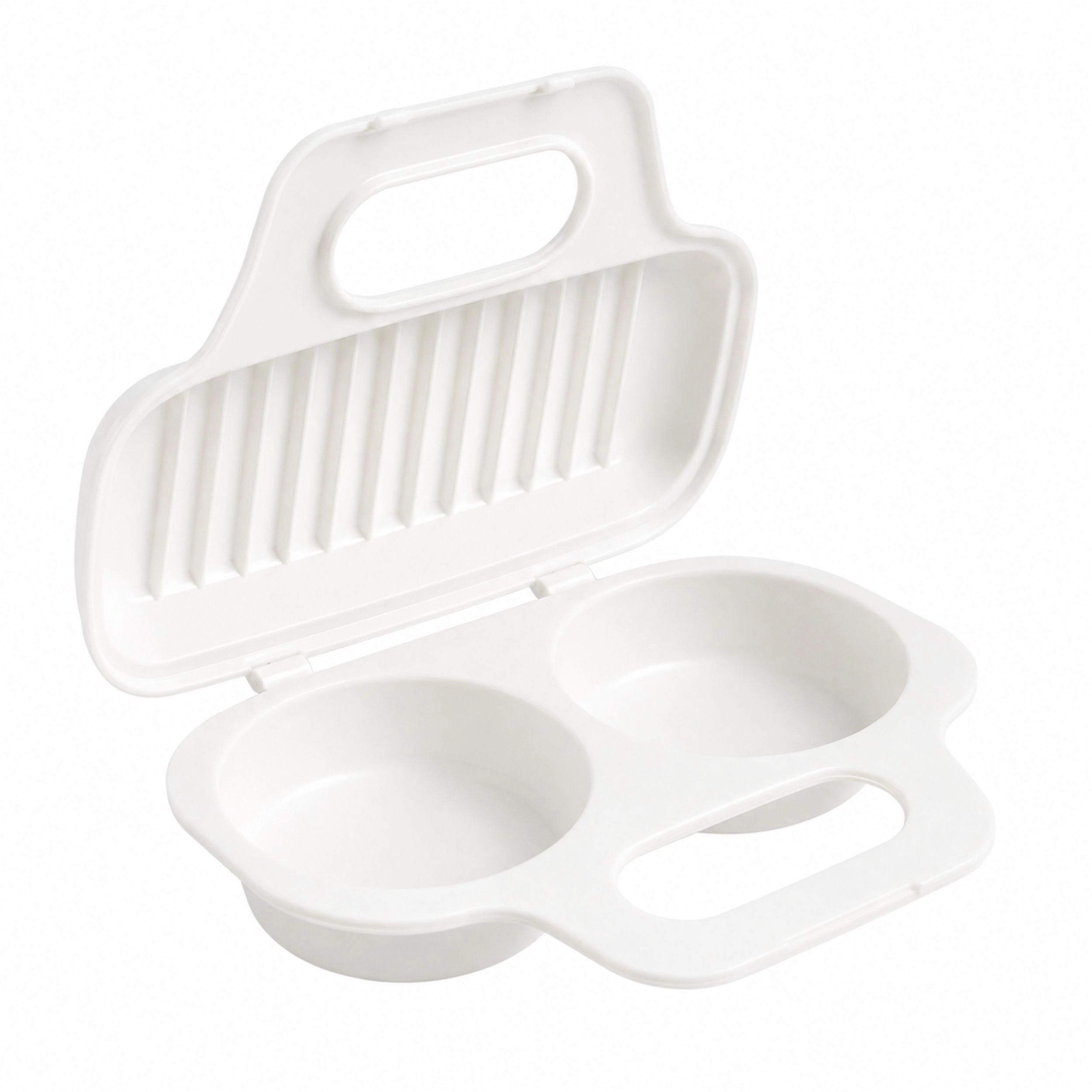 Home Collection 2-Cavity Microwave Egg Poacher BPA-Free Quick Breakfast Cooker
