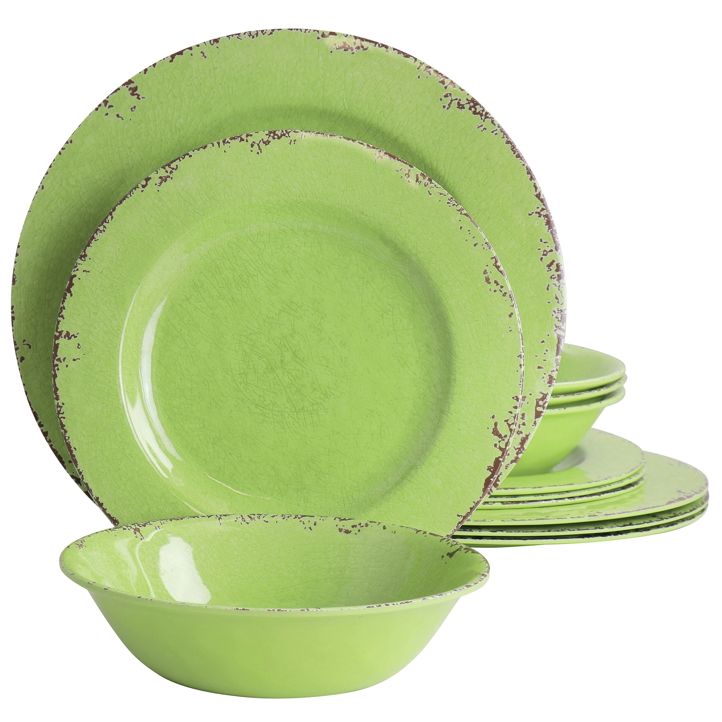 Gibson Mauna 12 Piece Melamine Dinnerware Set
