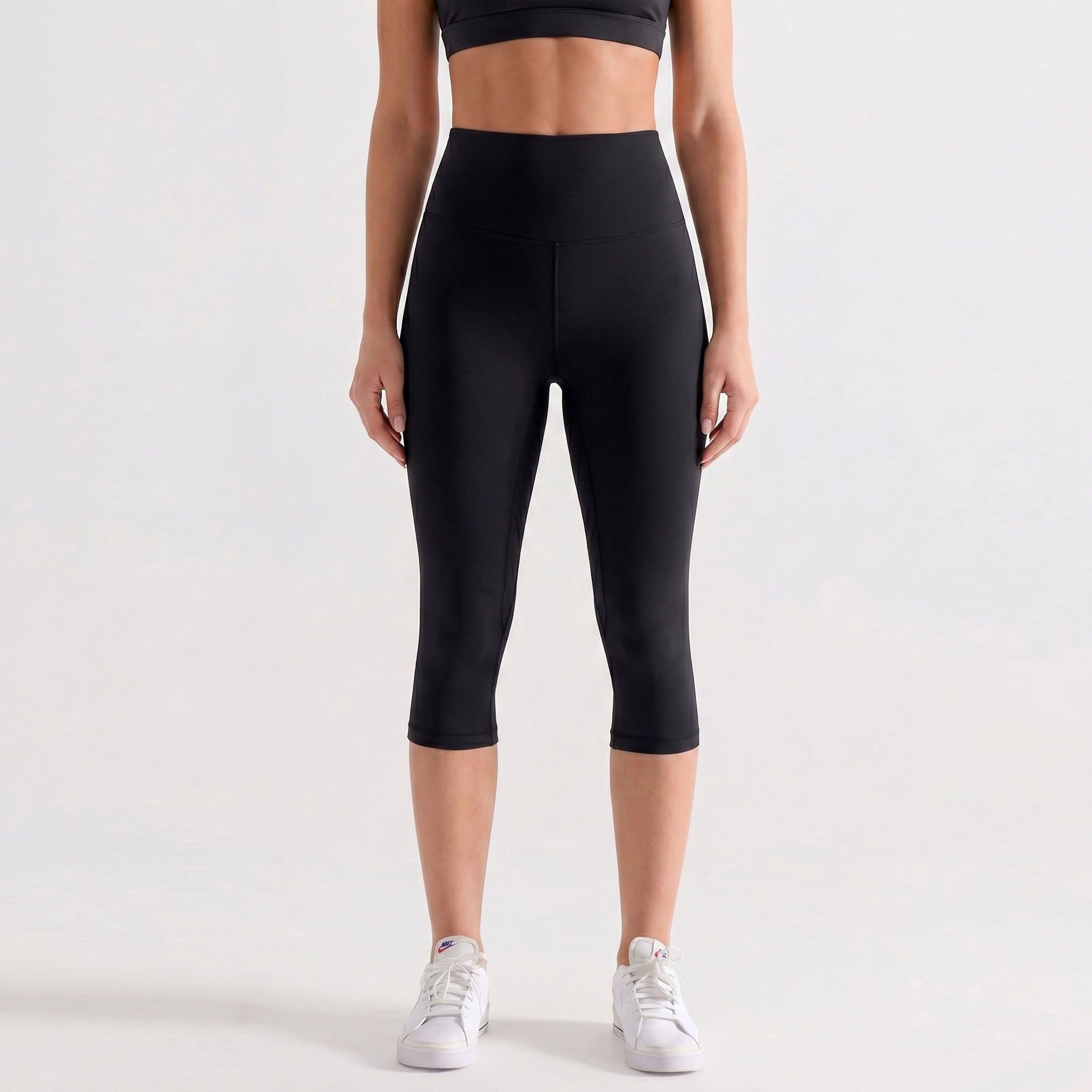 Anna-Kaci Women's High-Waist Capri Leggings with Wide Waistband Smooth Stretch Pull On Workout Yoga Pants