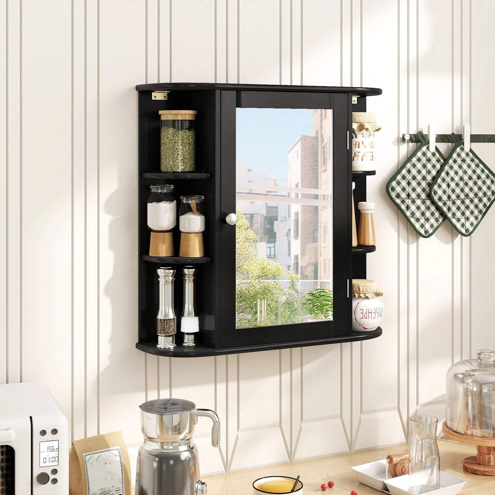 SlickBlue Bathroom Wall Cabinet with Mirror and Storage Shelves