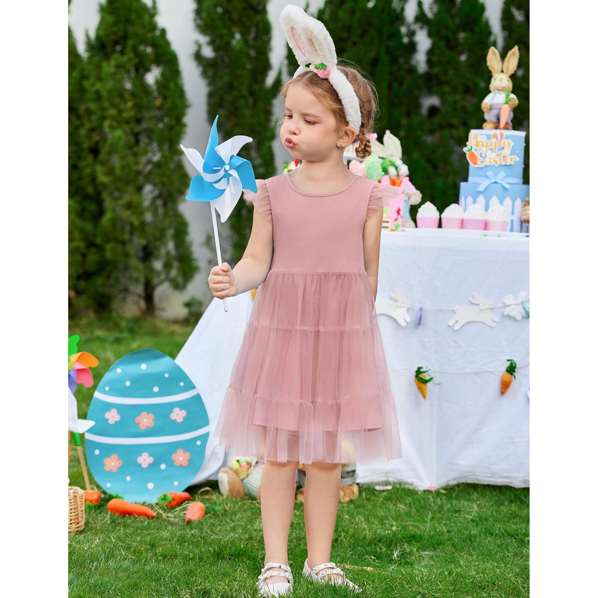 Arshiner Toddler Tutu Dress Girls Tulle Dresses Ruffle Tiered Swing Twirly Summer Sundress