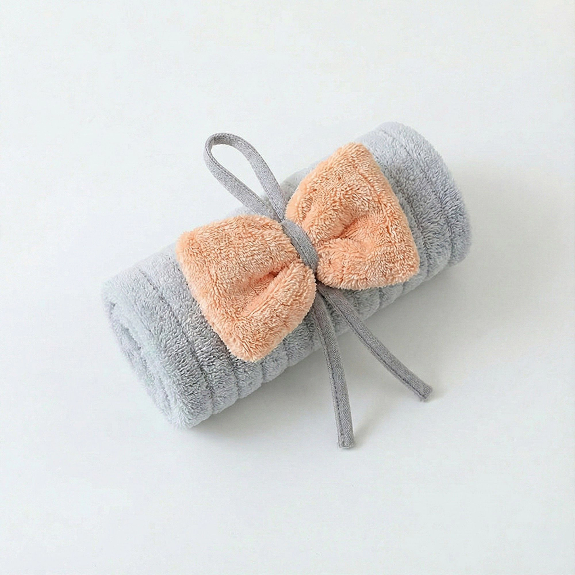 Alilang Unisex 3 Pack Hanging Kitchen Hand Towels Soft Absorbent Ribbed with Decorative Bow and Loop