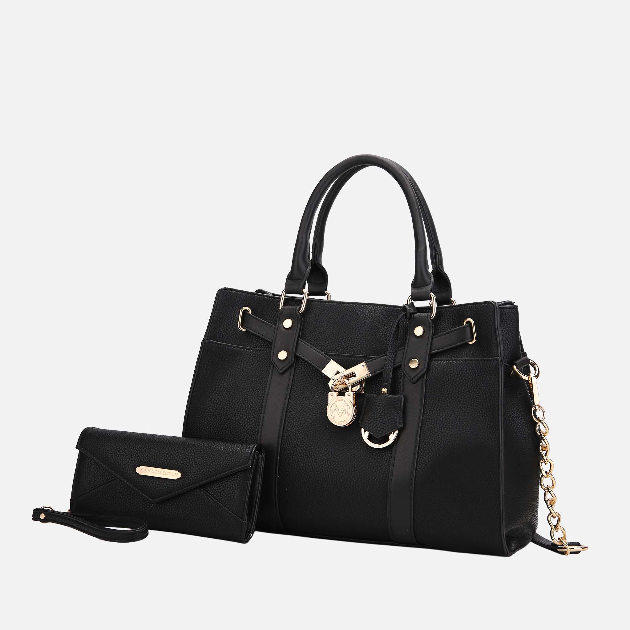 MKF Collection by Mia K Christine Satchel Bag and Wristlet Wallet Set - Vegan Leather