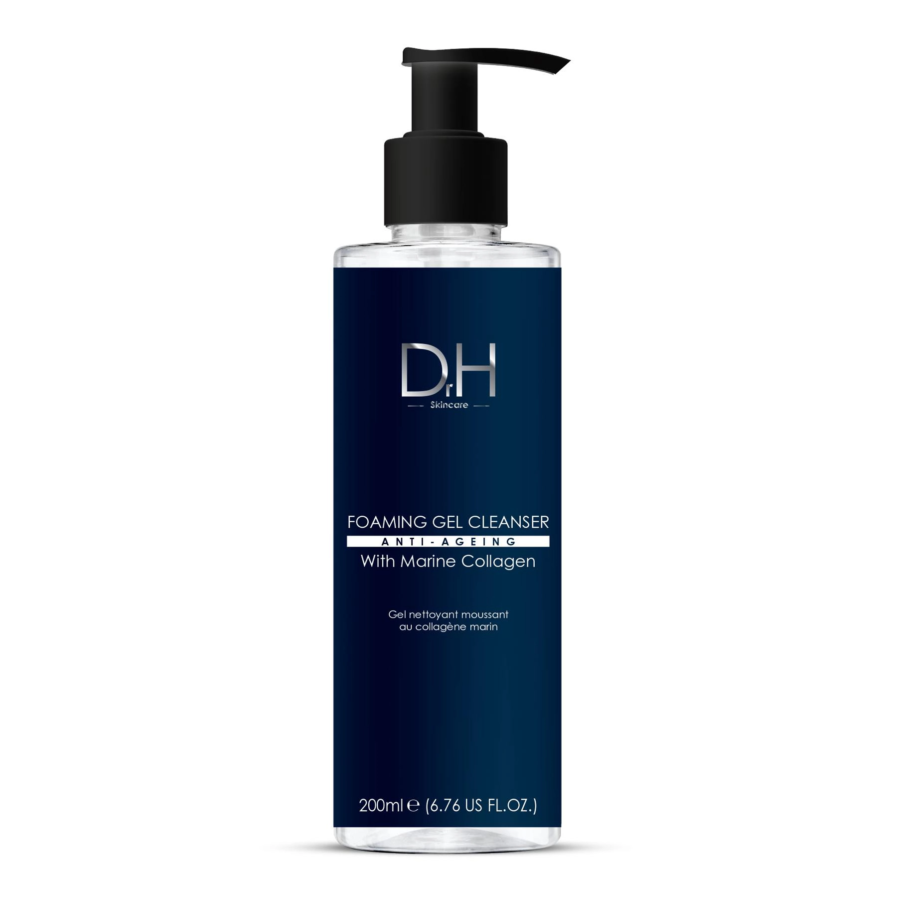 Dr H Foaming Gel Cleanser with Marine Collagen for Acne, Pores & Brightening 6.8 oz