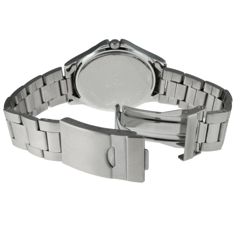 Peugeot Men 38mm Military Dial Stainless Steel Bracelet watch