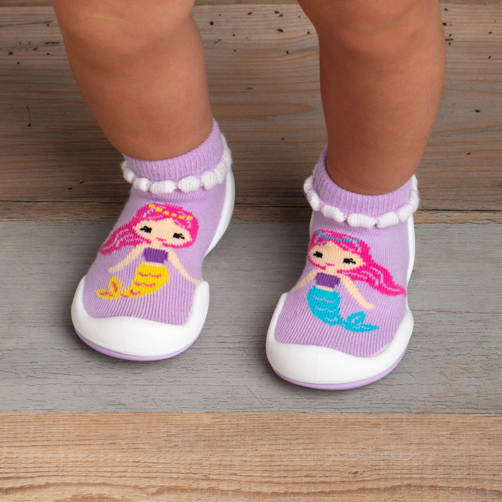 Komuello Baby Girl First Walk Sock Shoes Mermaid Sisters