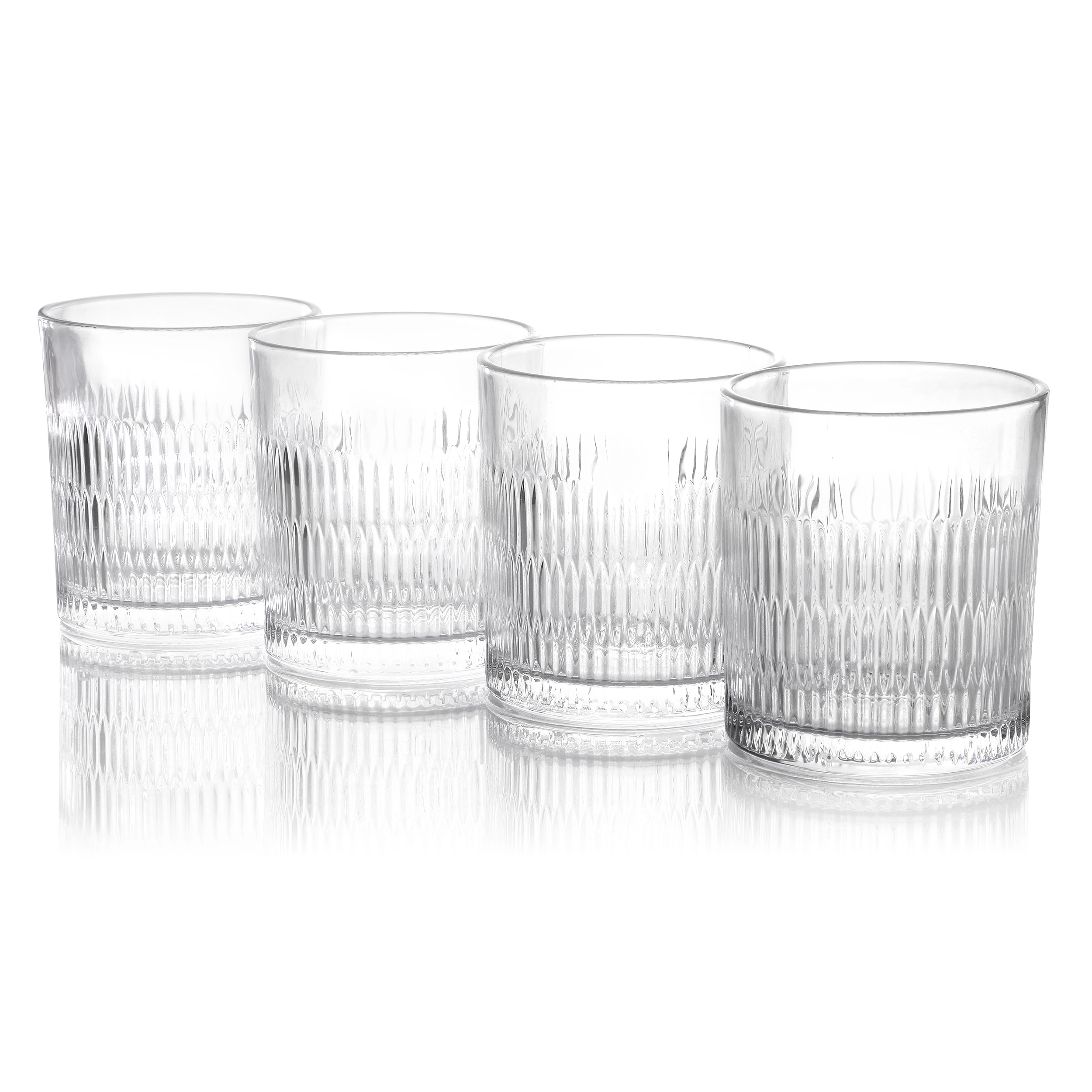Gibson Elite Veronika 4 Piece 11 Ounce Double Old Fashioned Clear Glass Set