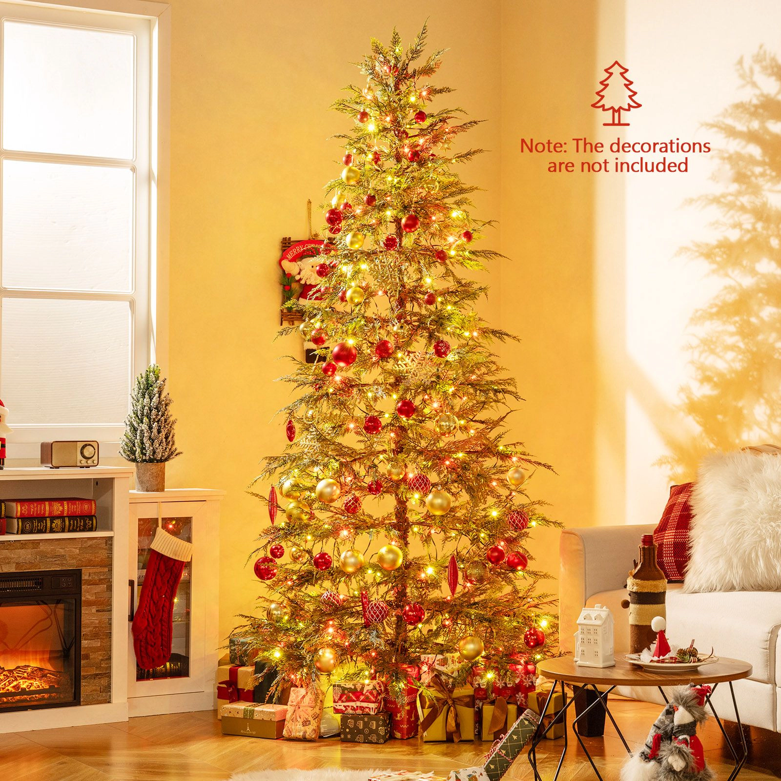 SlickBlue Pre-Lit Xmas Tree with Realistic Branch Tips & LED Lights