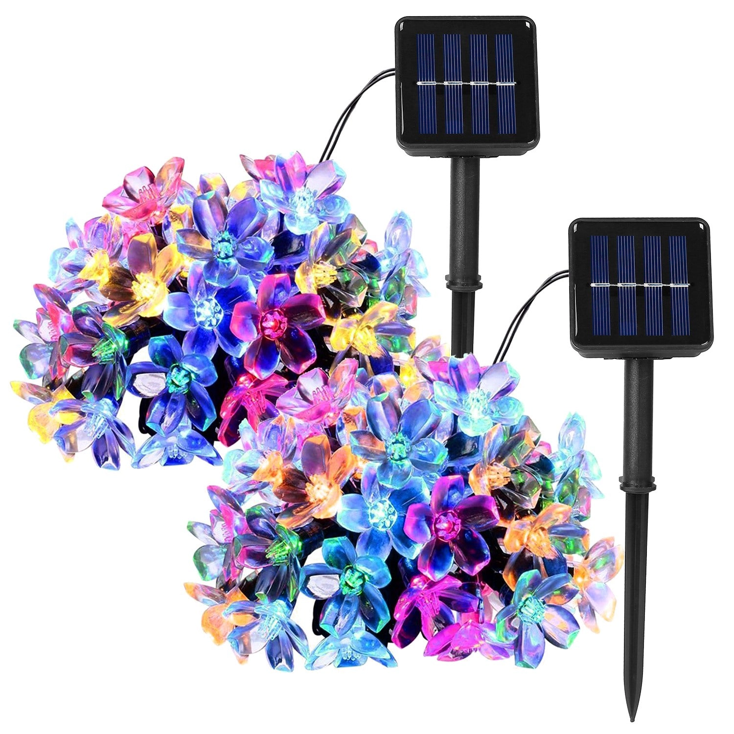 GBruno Solar Sakura Flower String Lights 50 LED