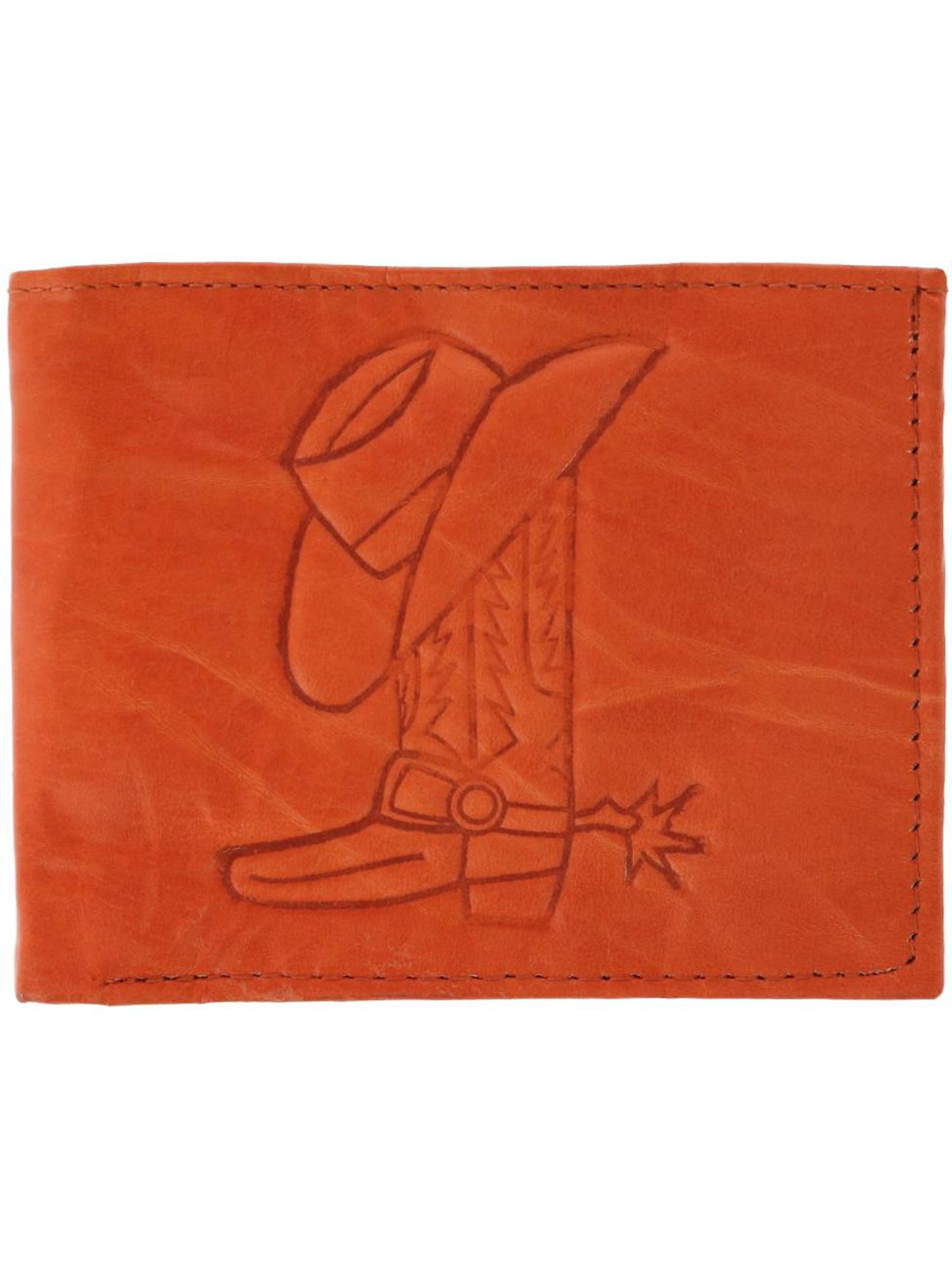 CTM Kid's Leather Western Themed -Fold Wallet
