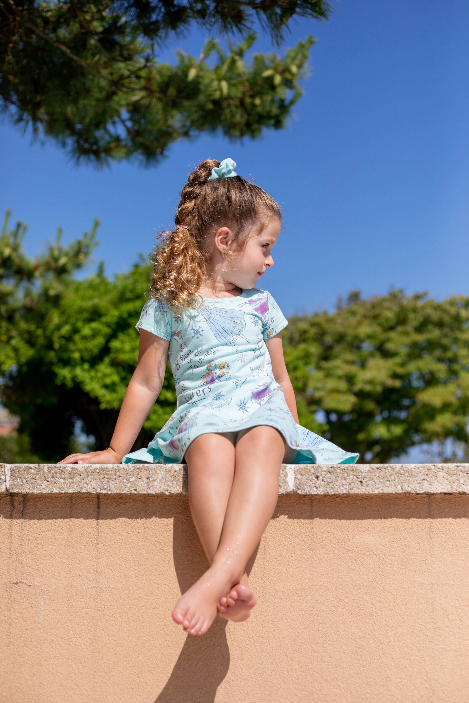 Disney Girls' Skater Dress and Scrunchie Set