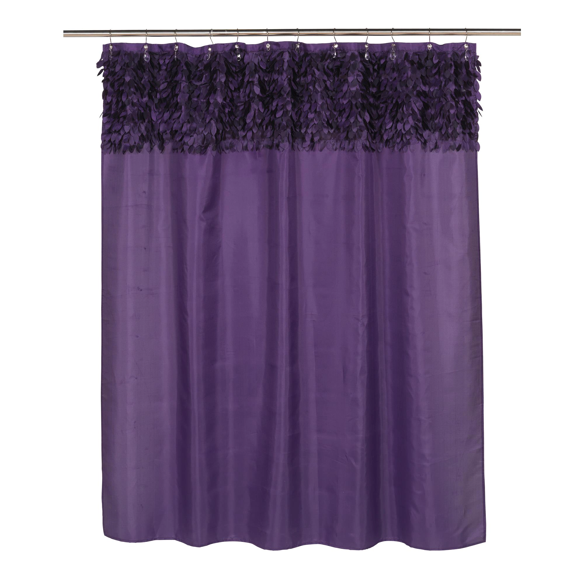 Carnation Home Fashions Jasmine Fabric Shower Curtain Purple 70x72