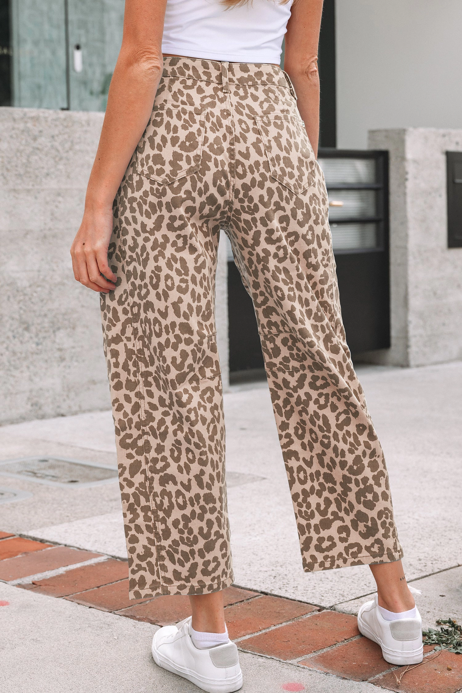 Threaded Pear Women's Winnie Print Straight Loose Jeans
