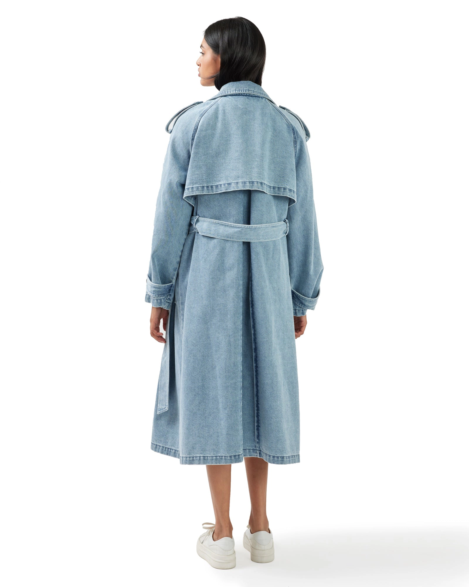 Belle & Bloom Womens Wild Skies Denim Trench