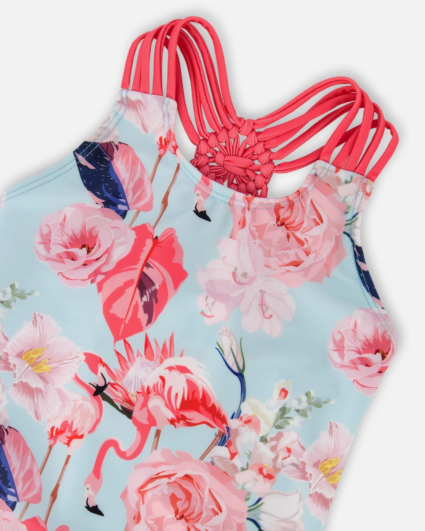 Deux par Deux Girls One-Piece Swimsuit Flamingo Print