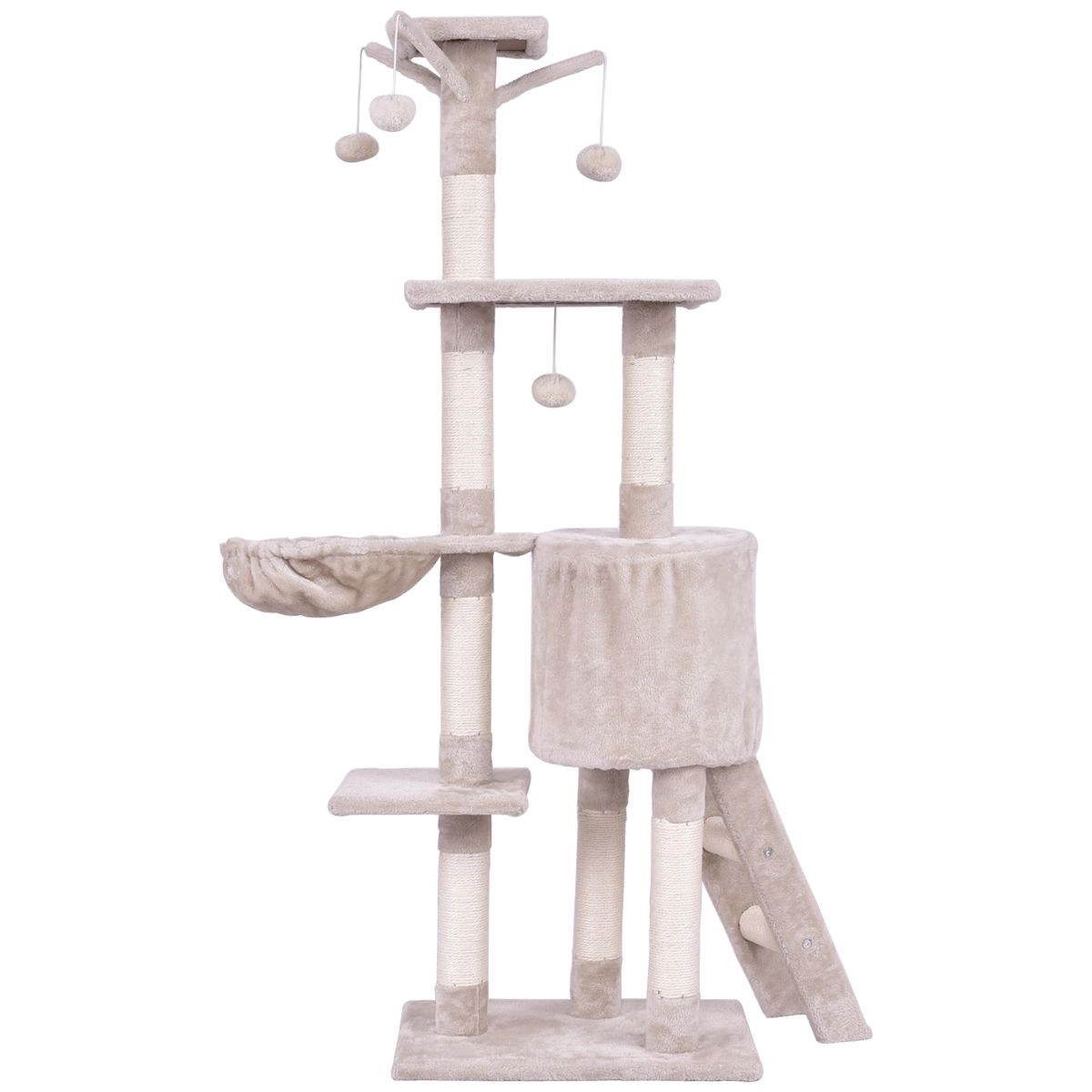 SlickBlue 56-Inch Multi-Level Plush Cat Tower