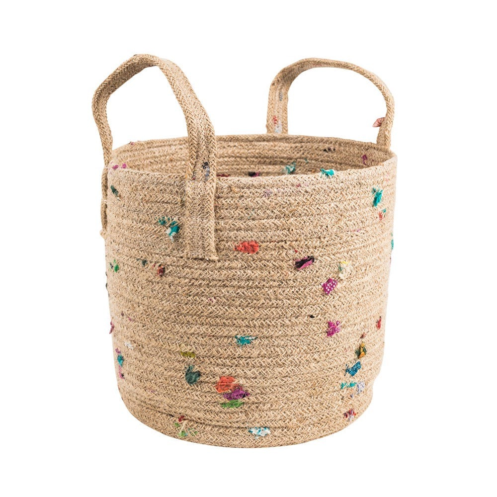 Ten Thousand Villages Bright Bits Jute Basket