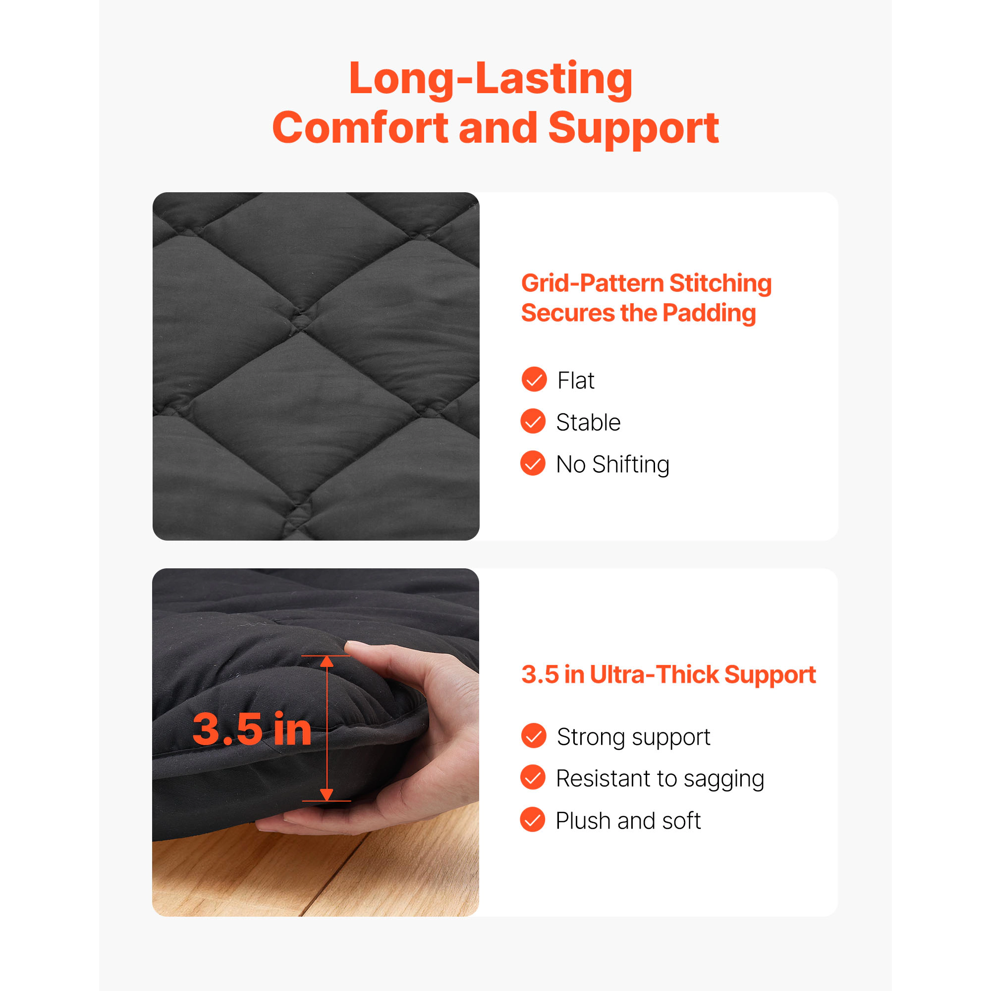 HONGGE Japanese Tatami Mat Foldable Japanese Tatami Mattress Futon Mattress with Storage Bag & Fastener 9-Layer Floor