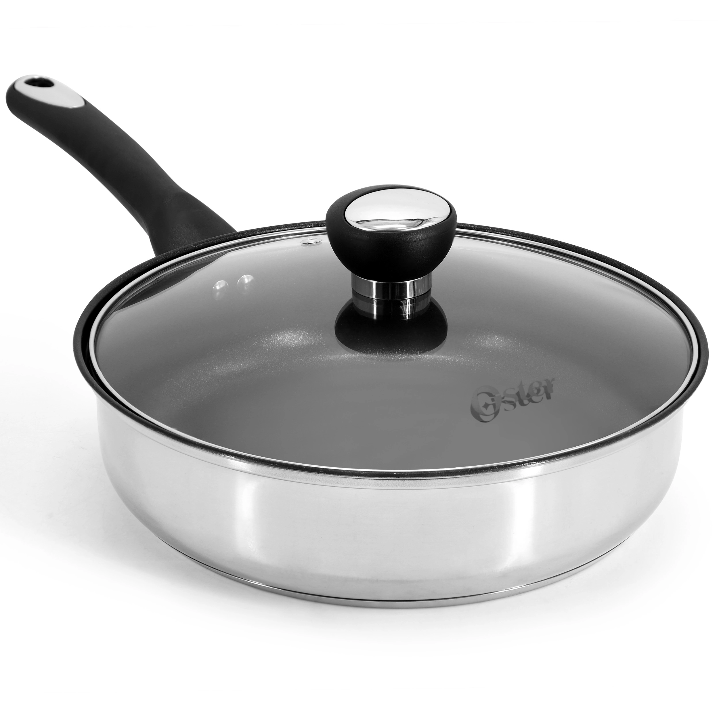 Oster Baldwyn 10 Piece Stainless Steel Belly-Shaped Nonstick Cookware and Utensil Set
