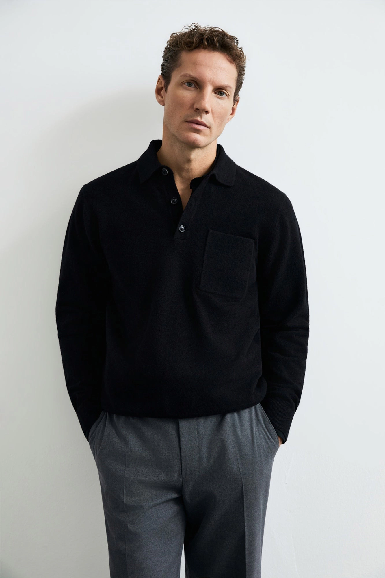 Lufian Men's Knit Polo Sweater