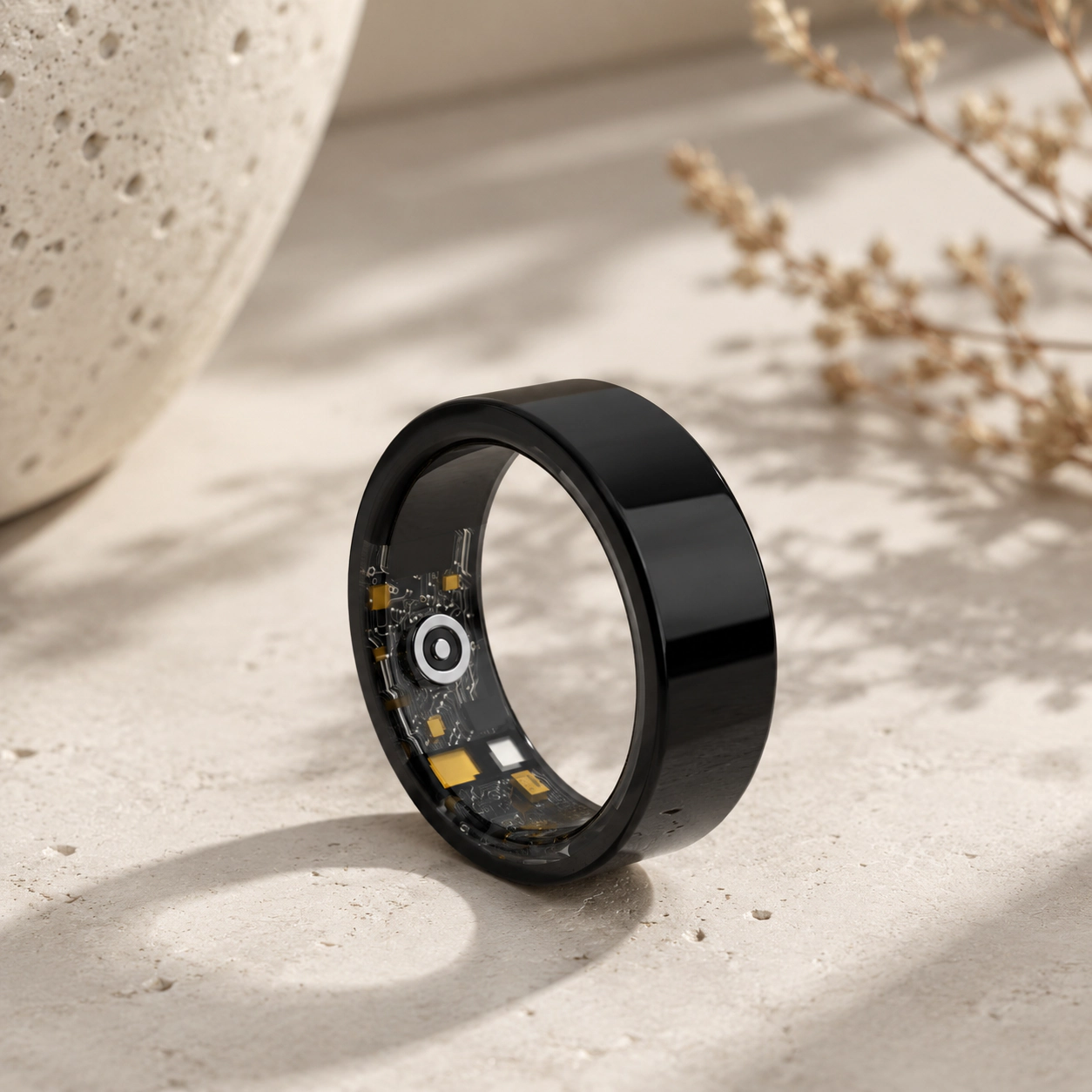Pursonic Unisex Smart Health & Sleep Tracking Ring with Magnetic Charging Base