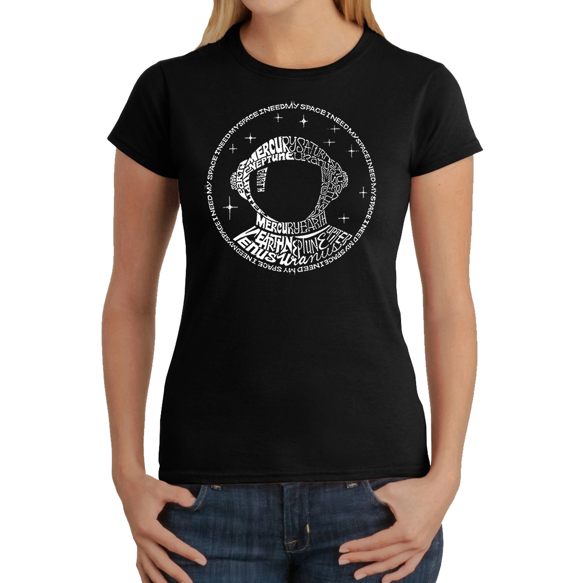 LA Pop Art Women's Word T-Shirt - I Need My Space Astronaut