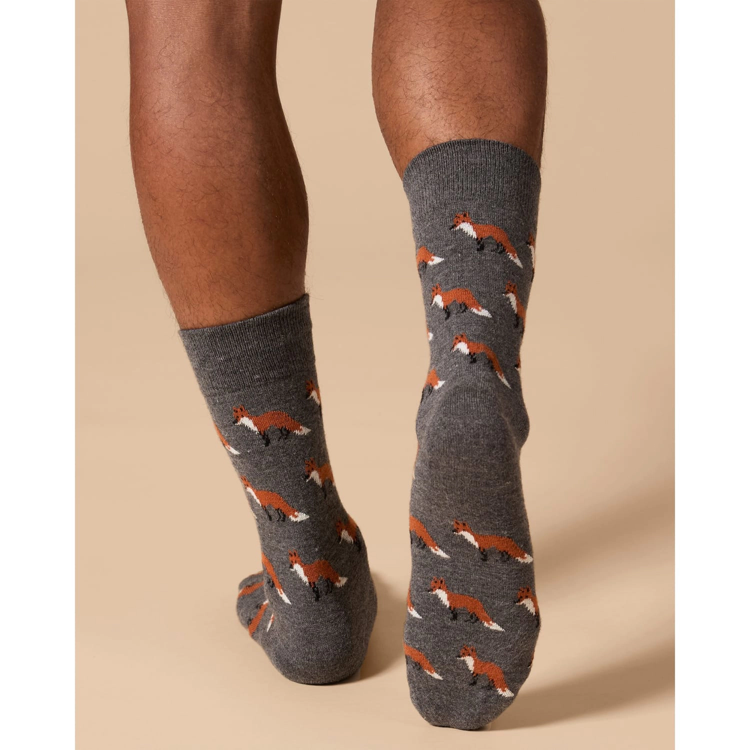 MeMoi Men's Sly Fox Luxuriously Soft Cashmere Blend Crew Socks