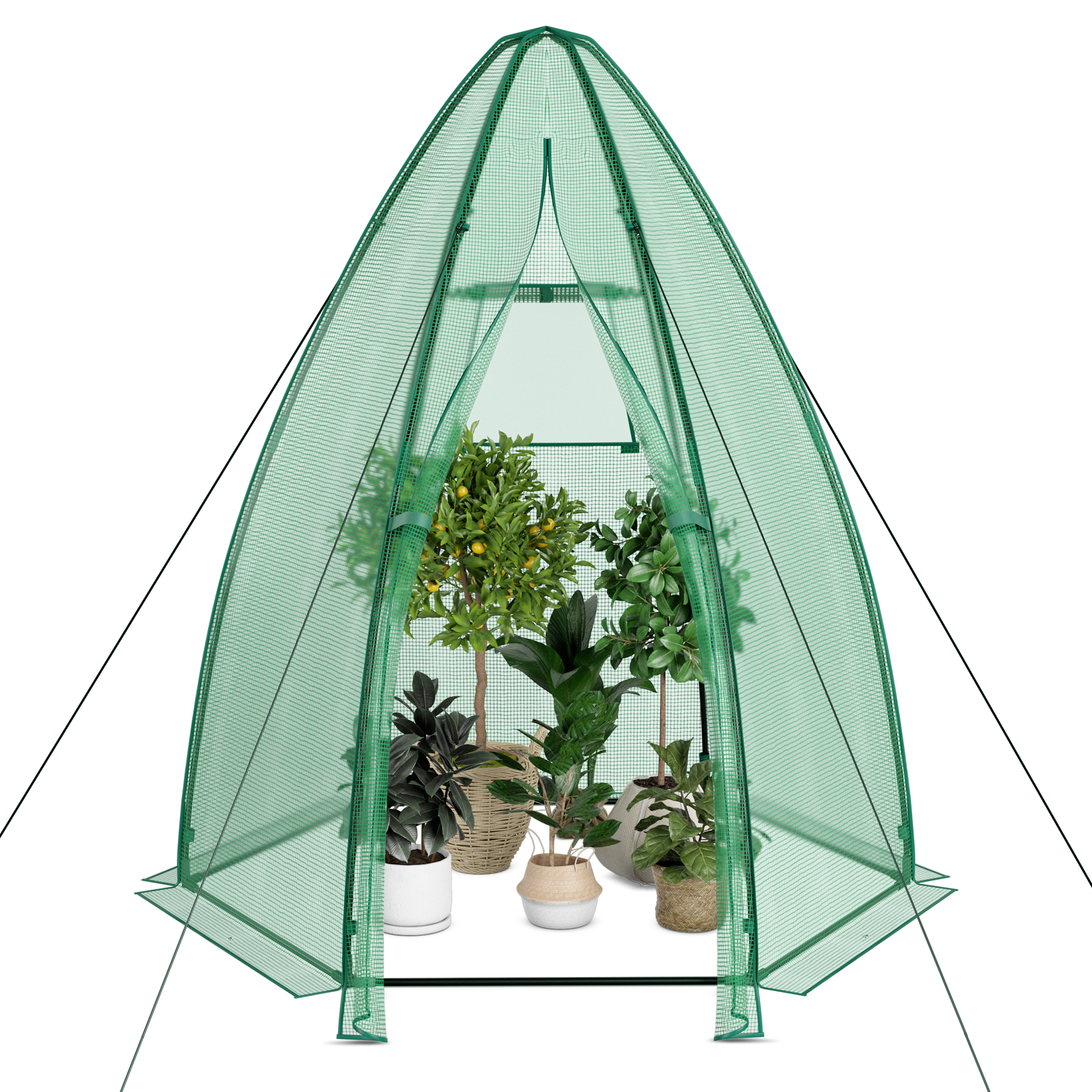 SUGIFT Portable Mini Greenhouse 63 x 72 with All-Weather PE Cover and 9 Stakes