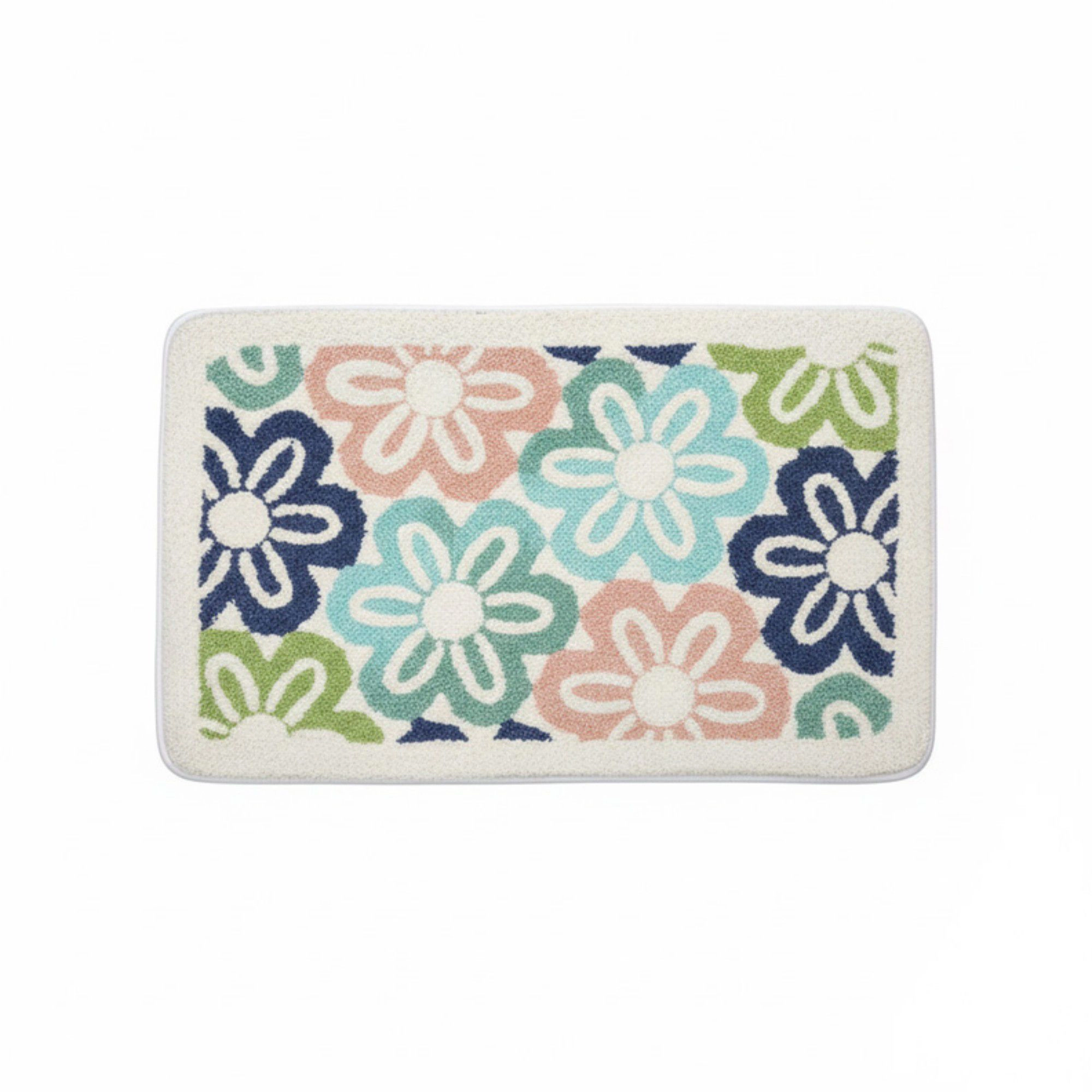 Alilang Unisex Floral Pattern Soft Absorbent Bathroom Floor Mat with Non Slip Backing