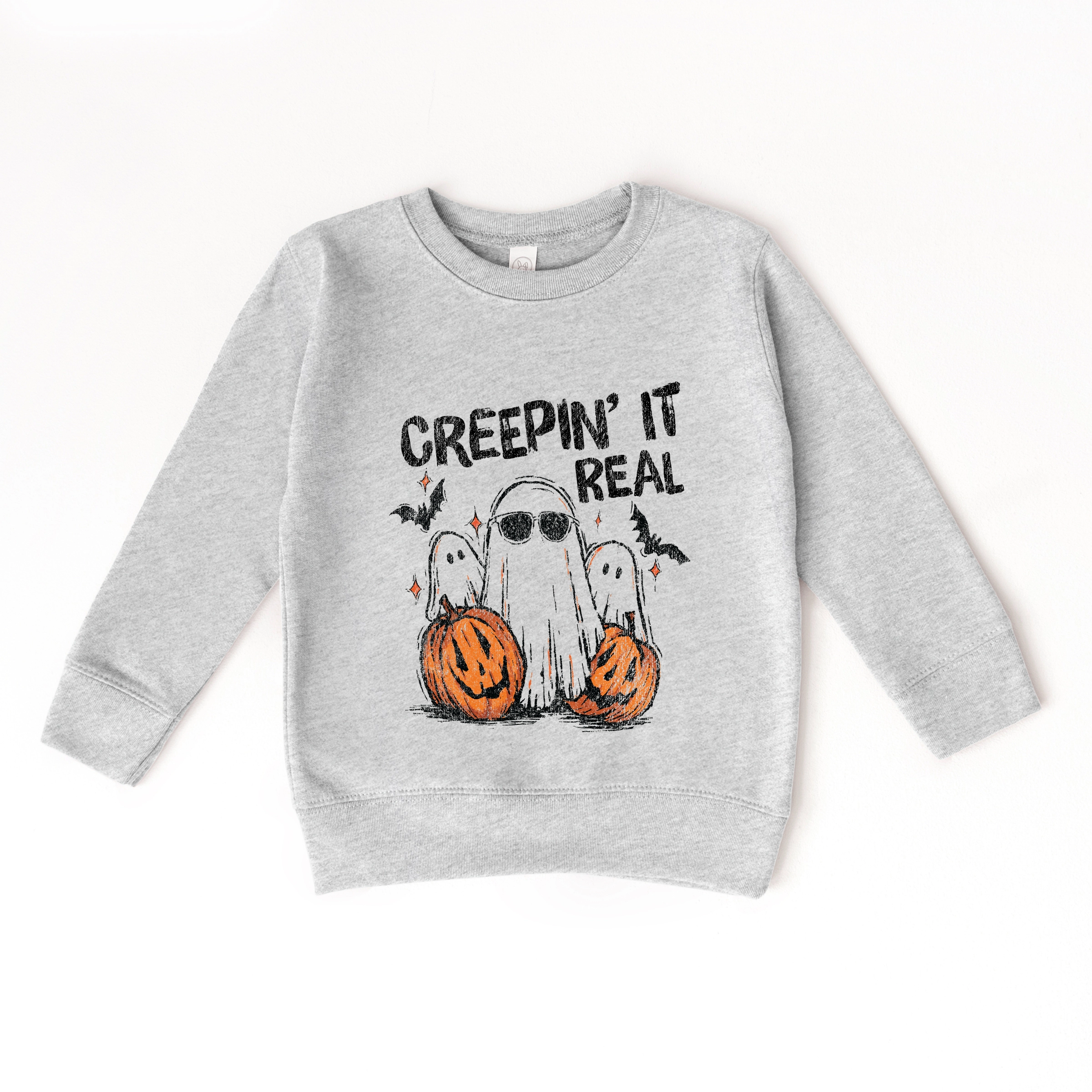 The Juniper Shop - Toddler Graphic Sweatshirt Creepin it Real Ghosts