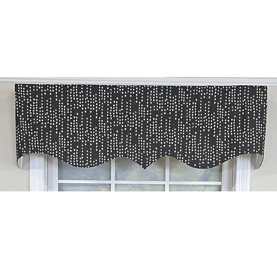 RLF Home Rainfall Regal 100% Cotton Rod Pocket Window Valance 50"x17" Silver