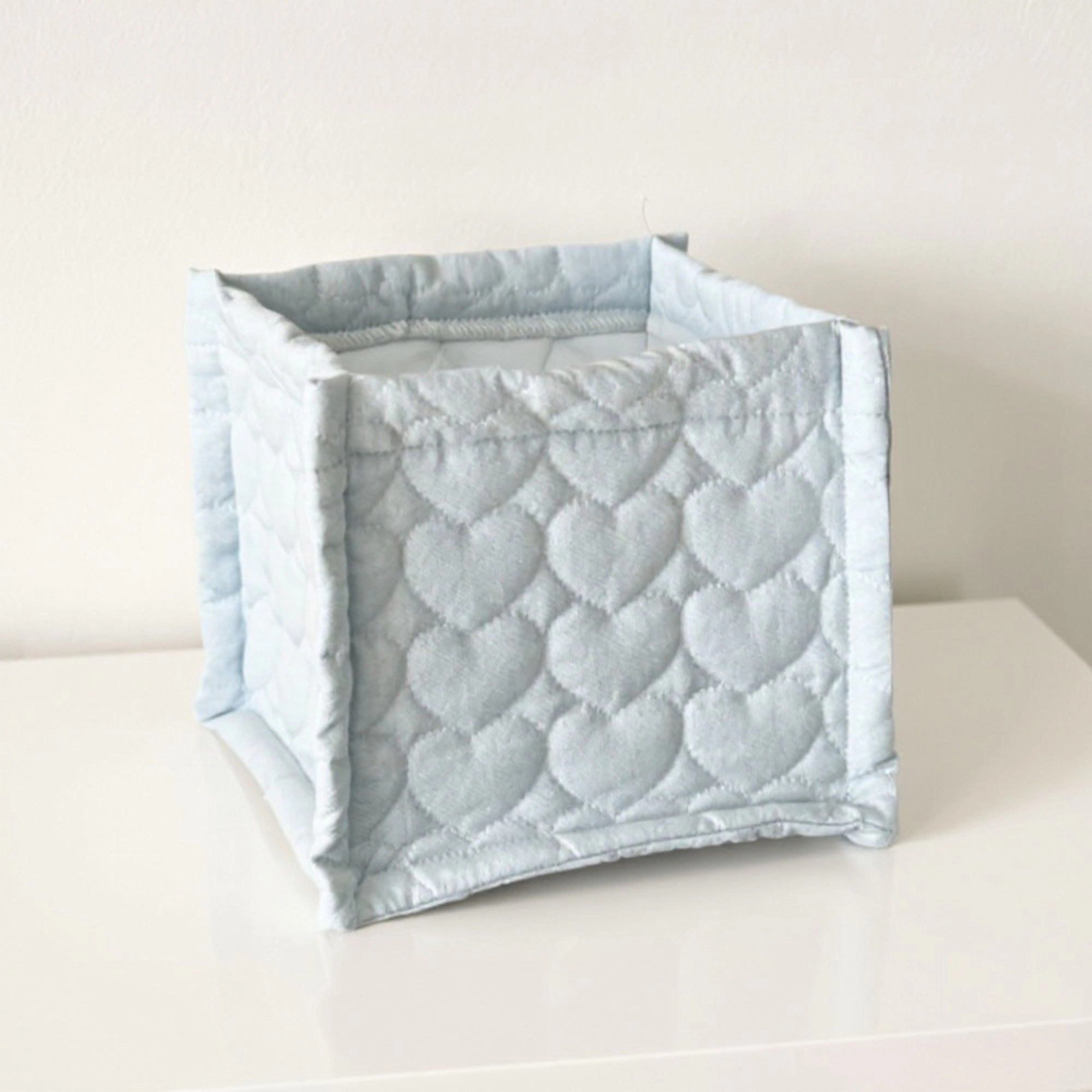 Alilang Unisex Quilted Heart Pattern Fabric Storage Box Organizer