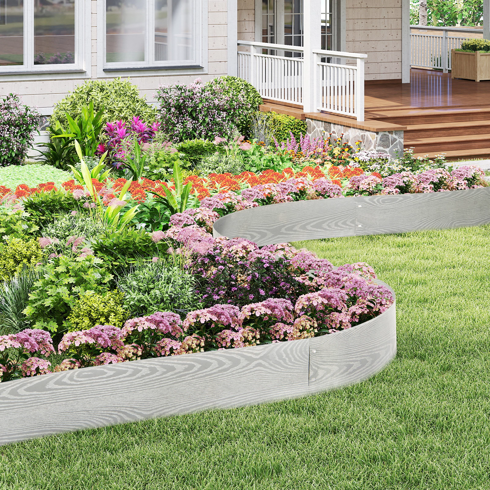 LJG 6-Pack 20 FT Galvanized Metal Landscape Edging for Lawn Yard（Patented）